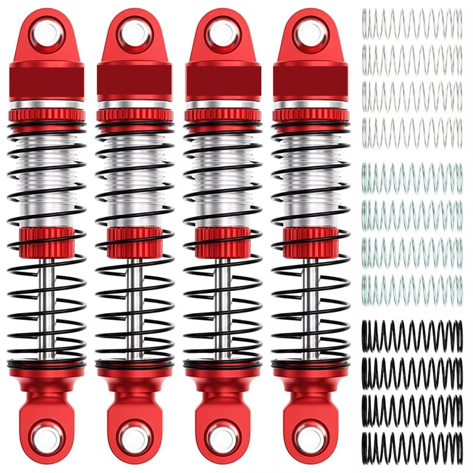 Ammortizzatore RC Per TRX4M 1/18 Ammortizzatori Anteriori E Posteriori In Alluminio Da 52mm Per Auto Cingolate RC Accessori Aggiornamento 4 Pezzi Parti Ricambio(Red)