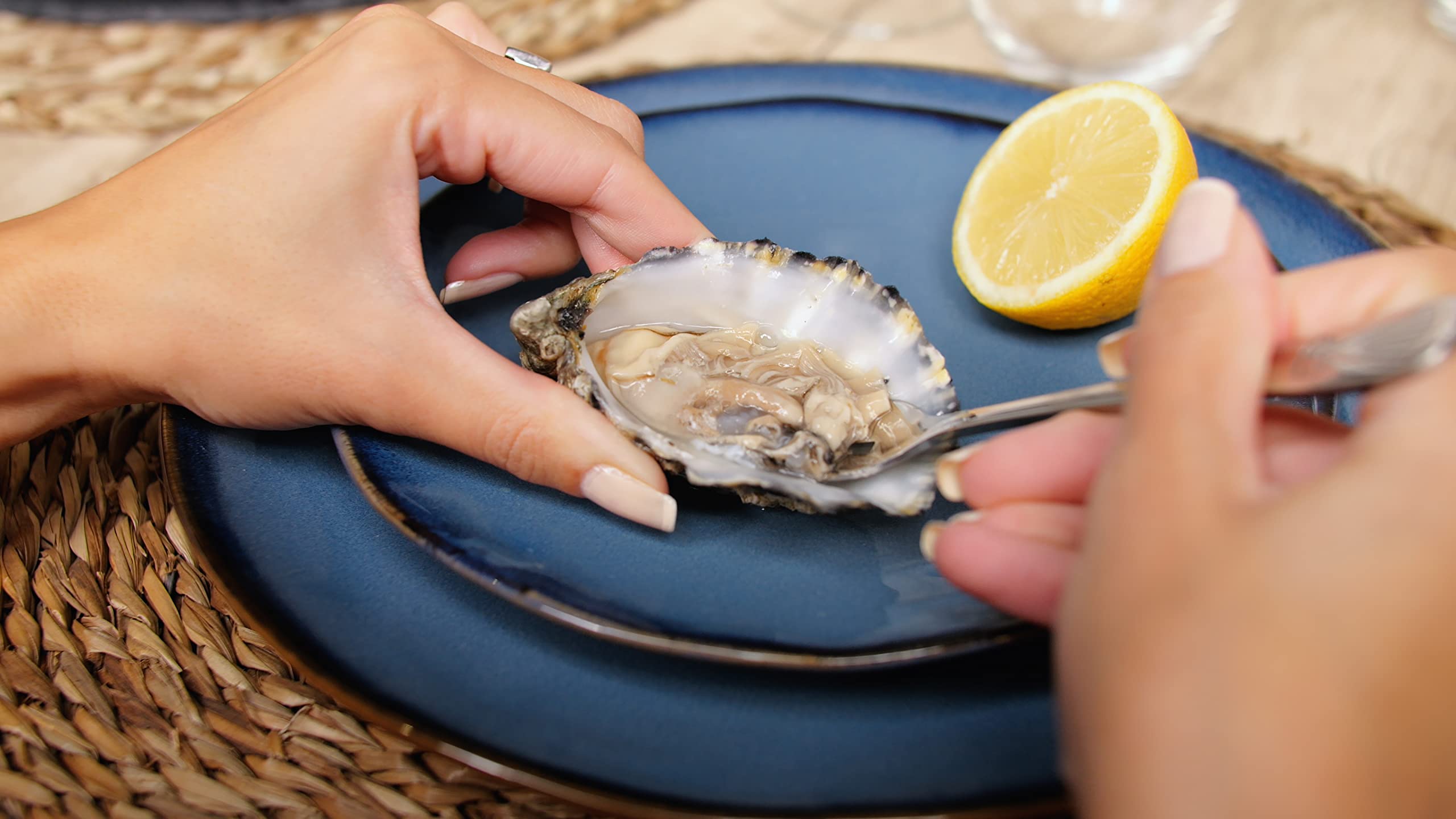 Set di 6 - Forchetta Oyster - Con Dente Sezione - Acciaio Inossidabile 18/10