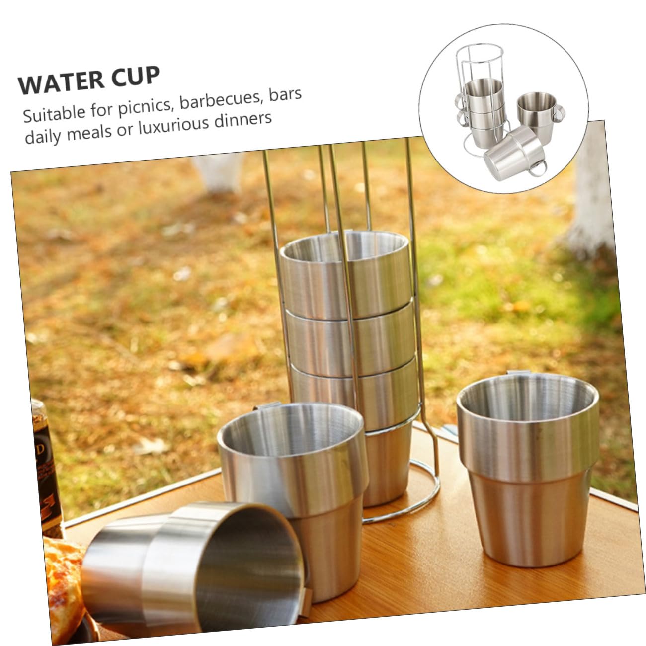Doppelwandiger Isolierbecher aus Edelstahl 1 Satz mit Praktischem Griff und Hitzeschutz für Outdoor Camping und Picknick