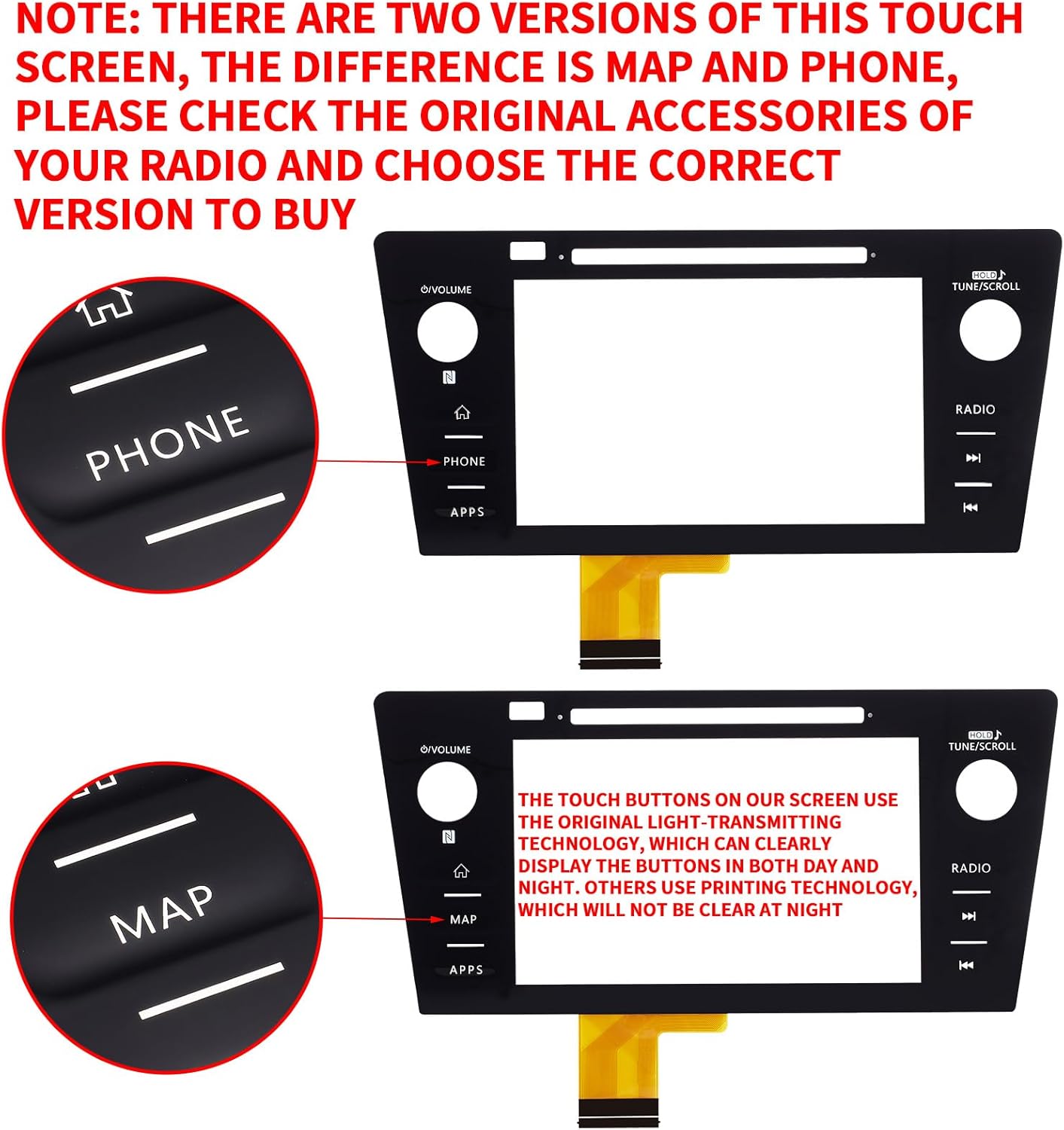 TsuperU 8" Touch Screen Digitizer Replacement for Subaru Outback Legacy Radio Screen 2018 2019, Touchscreen fit 86471-AL68A 86431-AL66A OEM Upgraded Ultra-Sensitive High-Temperature Resistant-MAP