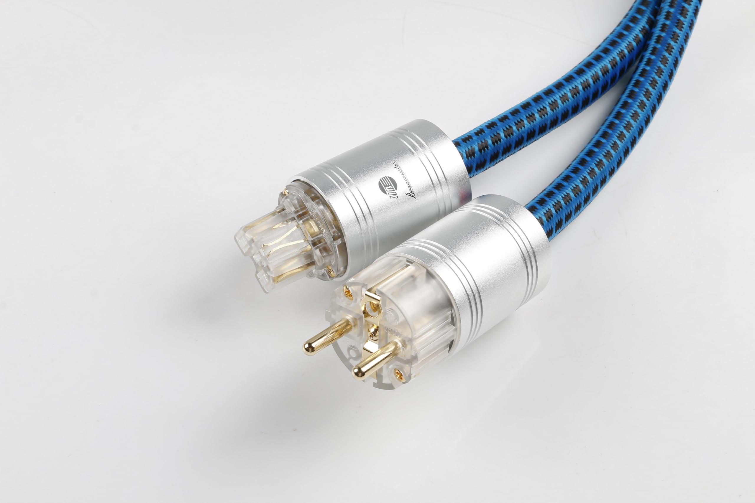 Boaacoustic HiFi Stromkabel, Audiophile High End Netzkabel,Schuko-Stecker-auf-Buchse-Stromkabel EU-Stecker für DVD/Verstärker/Decoder/Subwoofer/AMP -1M
