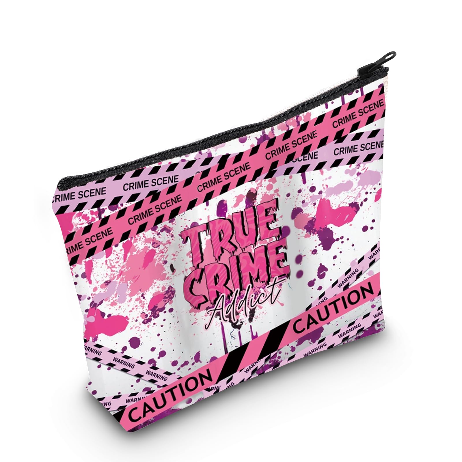 MEIKIUPTrue Crime Addict Makeup Bag True Crime Junkie Gift True Crime Lover Gift for Forensic and Cold Case Fans (Crime Bag)