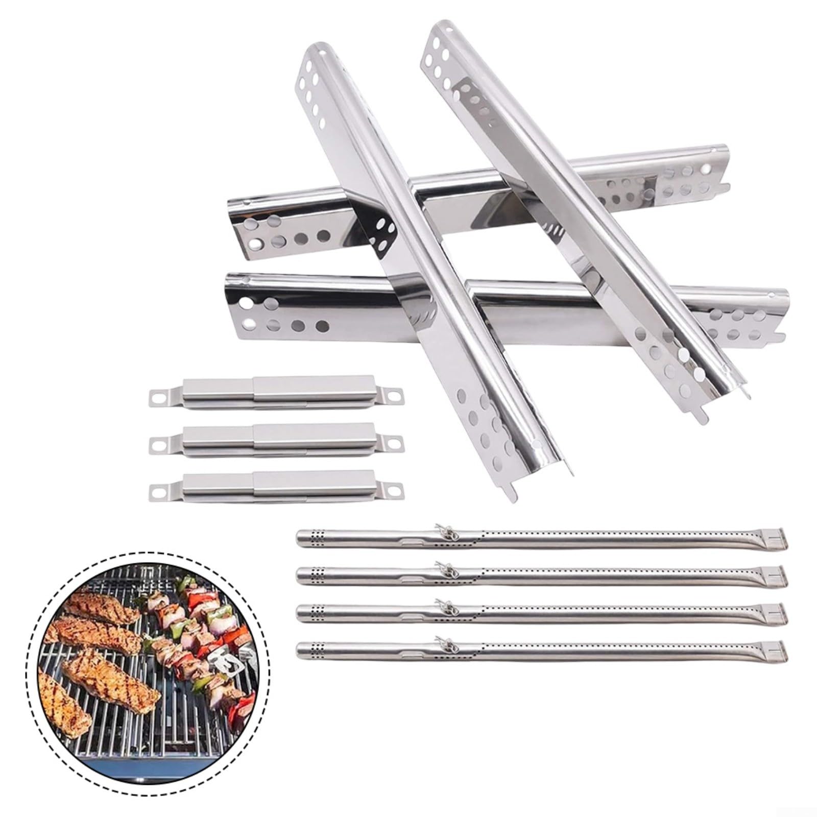 In Acciaio Inox Grill Piastre di Calore Bruciatore Tamers Parti di Ricambio Per Charbroil Performance 2 3 4 5 6 Burner Gas Grill Modelli