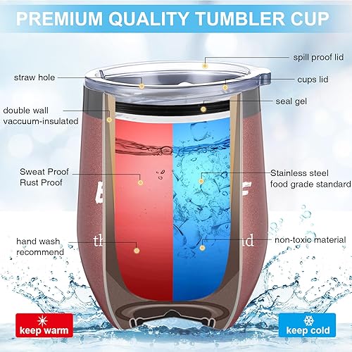 Miniatura 7 de Regalos de agradecimiento para compañeros de trabajo que dejan la despedida con vaso de vino de 12 onzas con texto en inglés "Thank You for Being