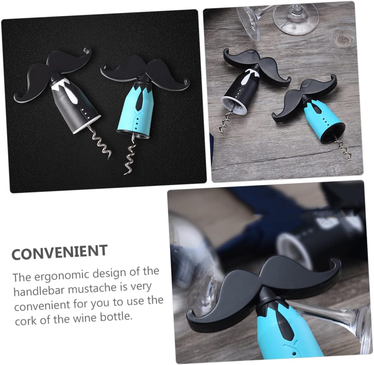 Creative Gentleman Corkscrew Wine Bottle Opener Portable Blue image 4
