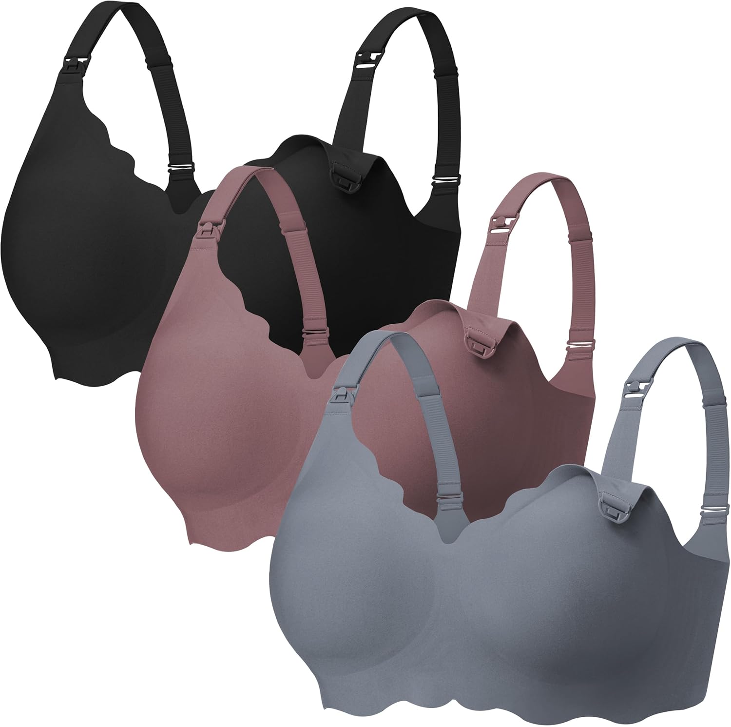 Angelhood Nursing Bras for Breastfeeding Ultra Comfort Seamless Maternity Bra Pack Wireless Pregnancy Bralette Bra Extender - Image 6