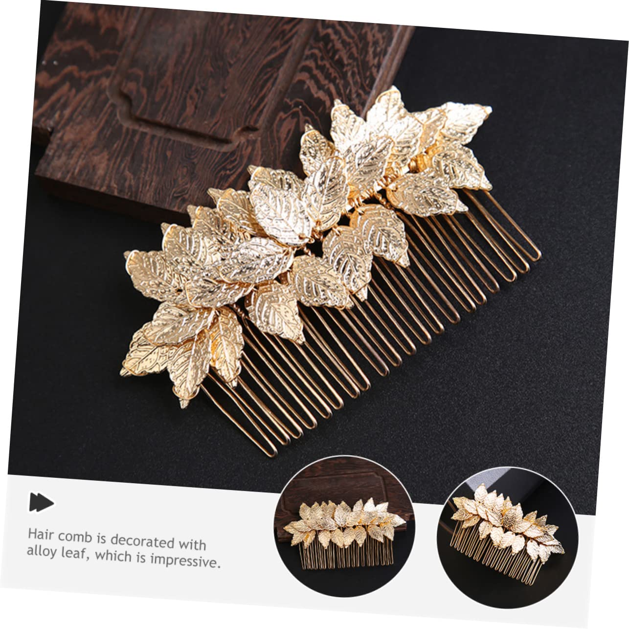 DOITOOL 4piezas Peina De Boda Doradas Accesorio De Cabello Para Novias Tocado Elegante Para Ocasiones Especiales Peina Para Mujeres
