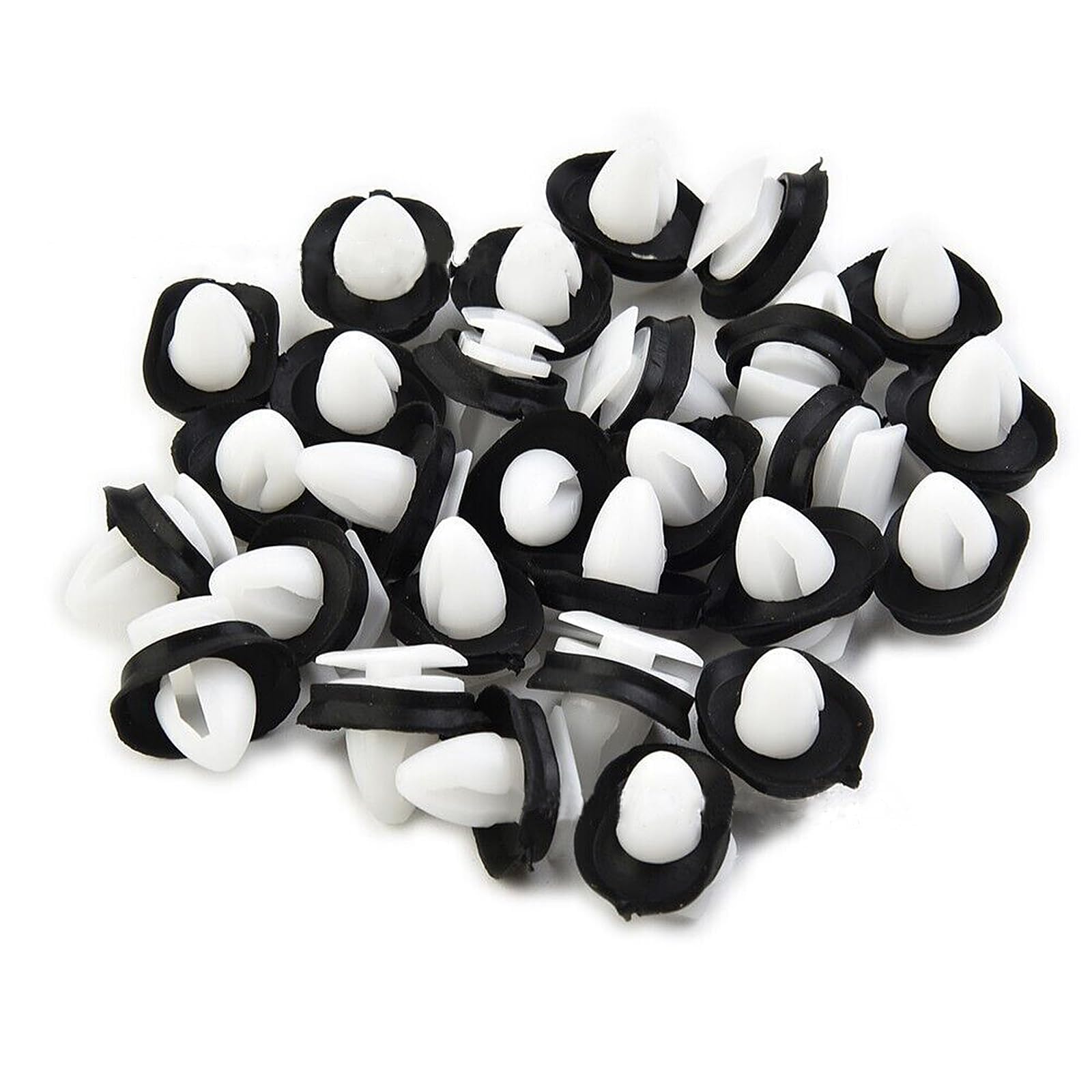 Create idea 100 pezzi 856543 71728806 clip di fissaggio in plastica con guarnizione in gomma nera per foro da 9 mm