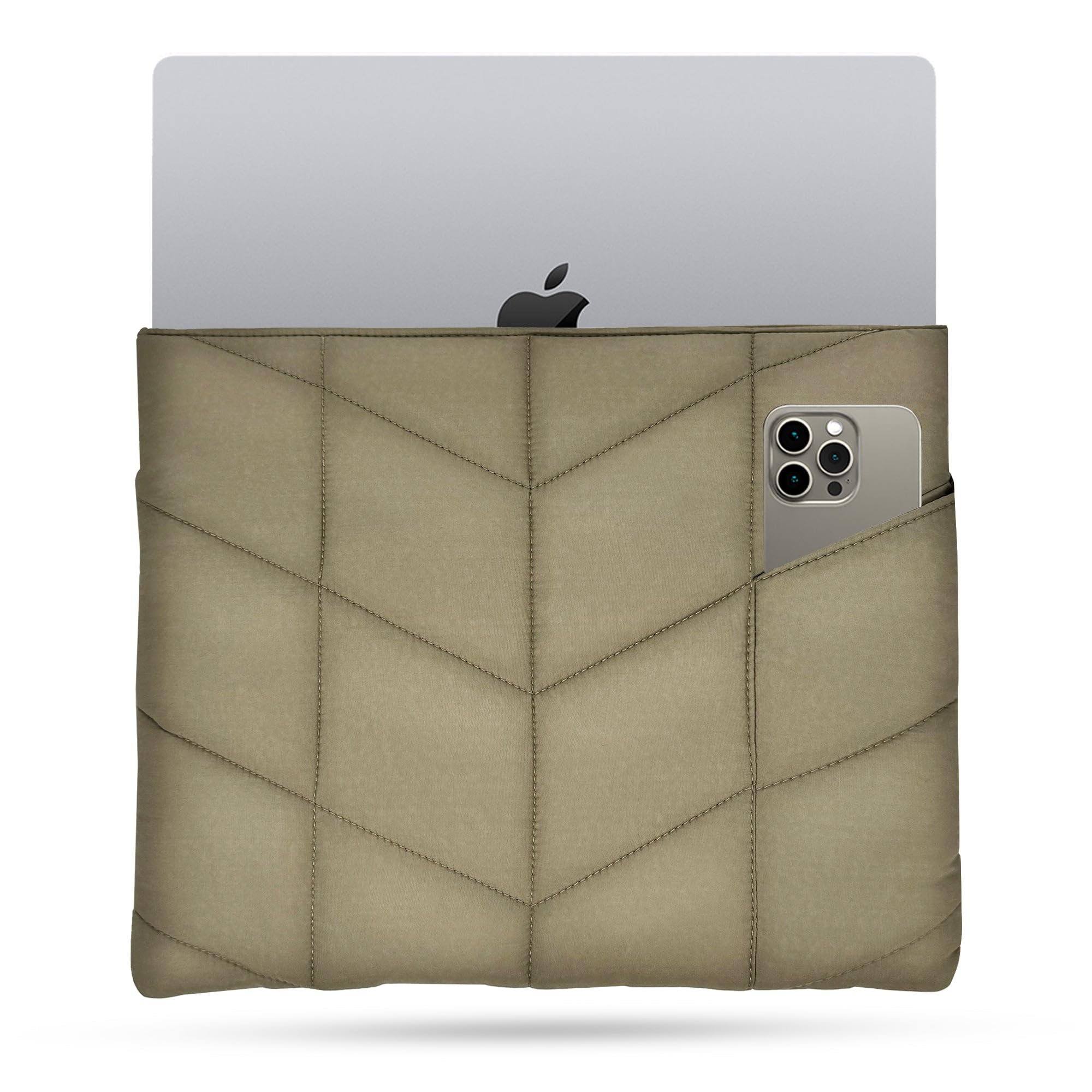 UZBL Puffy Laptop Sleeve 15-16 inch, Puffer Laptop Carrying Case for Women, Pillow Case Compatible for MacBook Air 15 & MacBook Pro 16 M3, Diamond