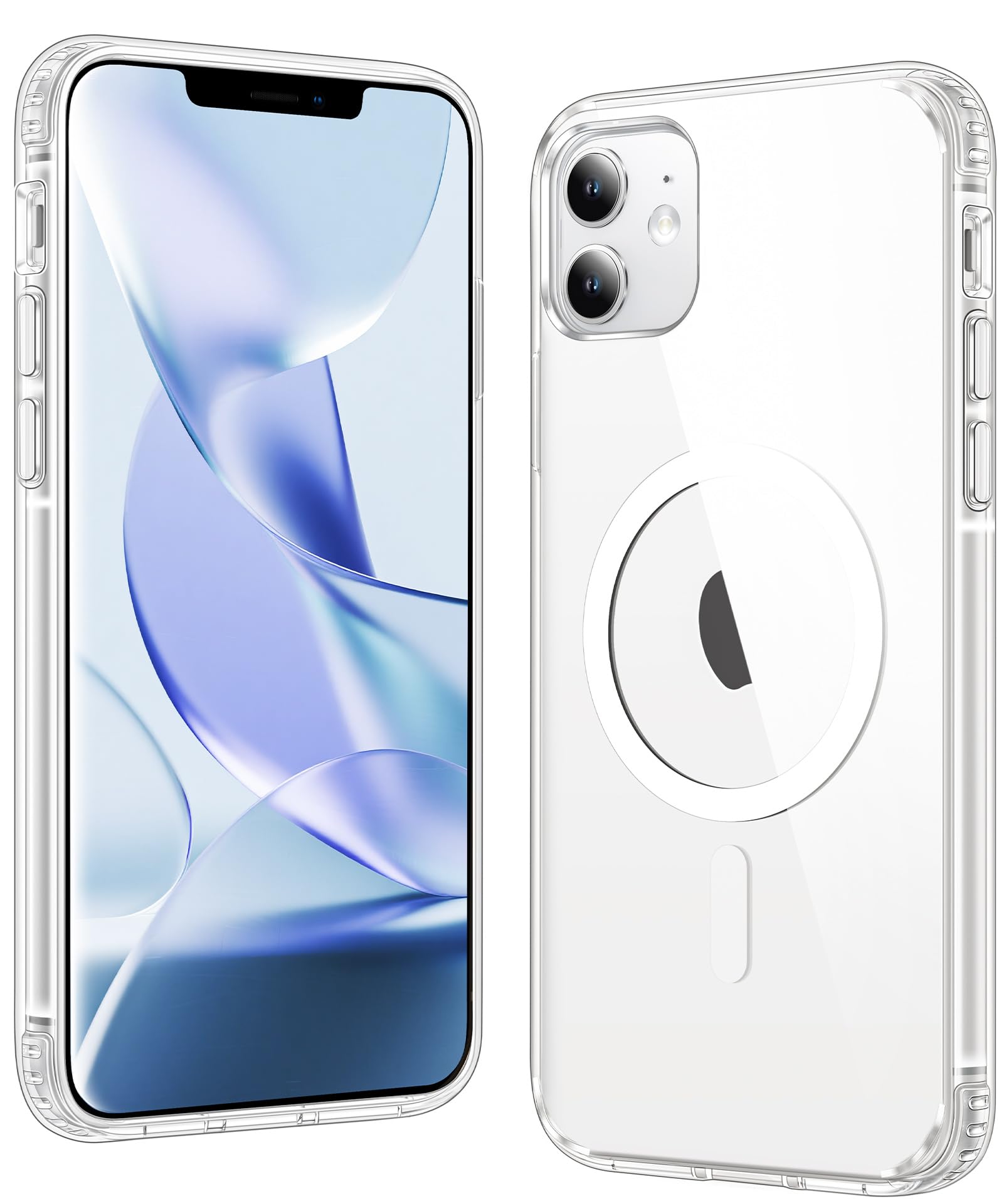 Apple iPhone 11 ホワイト クリアケース付き Amazon.com: FNTCASE for iPhone 11 Case Clear: Magnetic Phone Cases