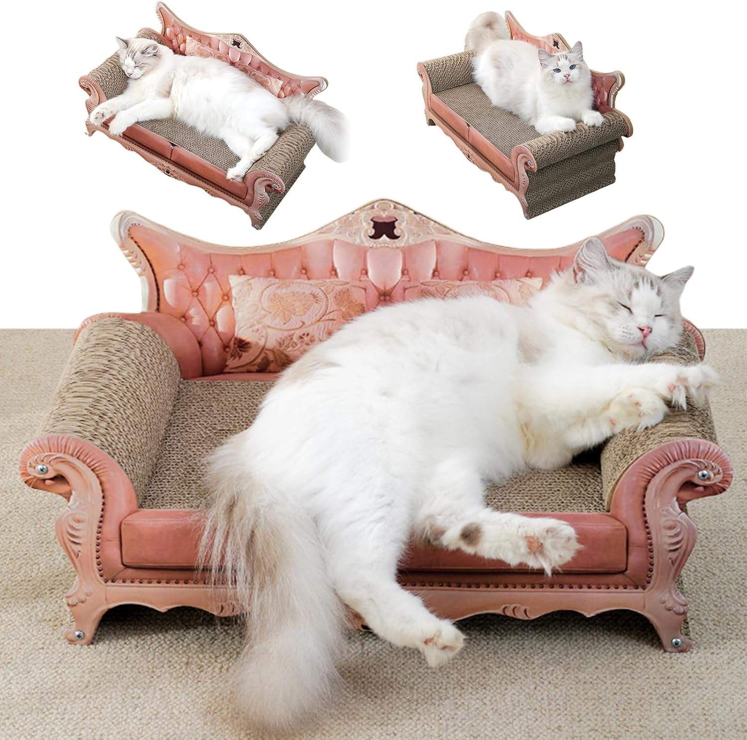 ソファー型猫爪とぎ　インテリア　ストレス発散 Amazon | 猫 爪研ぎ 段ボール ソファ 猫爪とぎベッド ソファ型爪とぎ