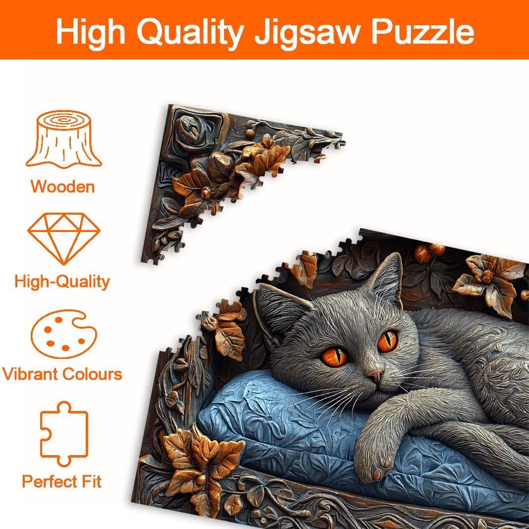 Puzzle 2000 Pezzi, Puzzle Gatto, Misura: 100x71cm, Regalo Donna/Uomo -8739