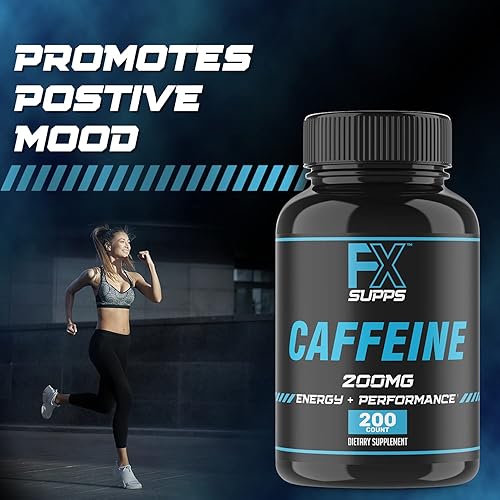 Miniatura 5 de FXSUPPS Píldoras de cafeína de 200 mg (paquete de 3, 600 cápsulas)  Suplemento de apoyo energético de acción rápida para hombres y mujeres  Apoya la