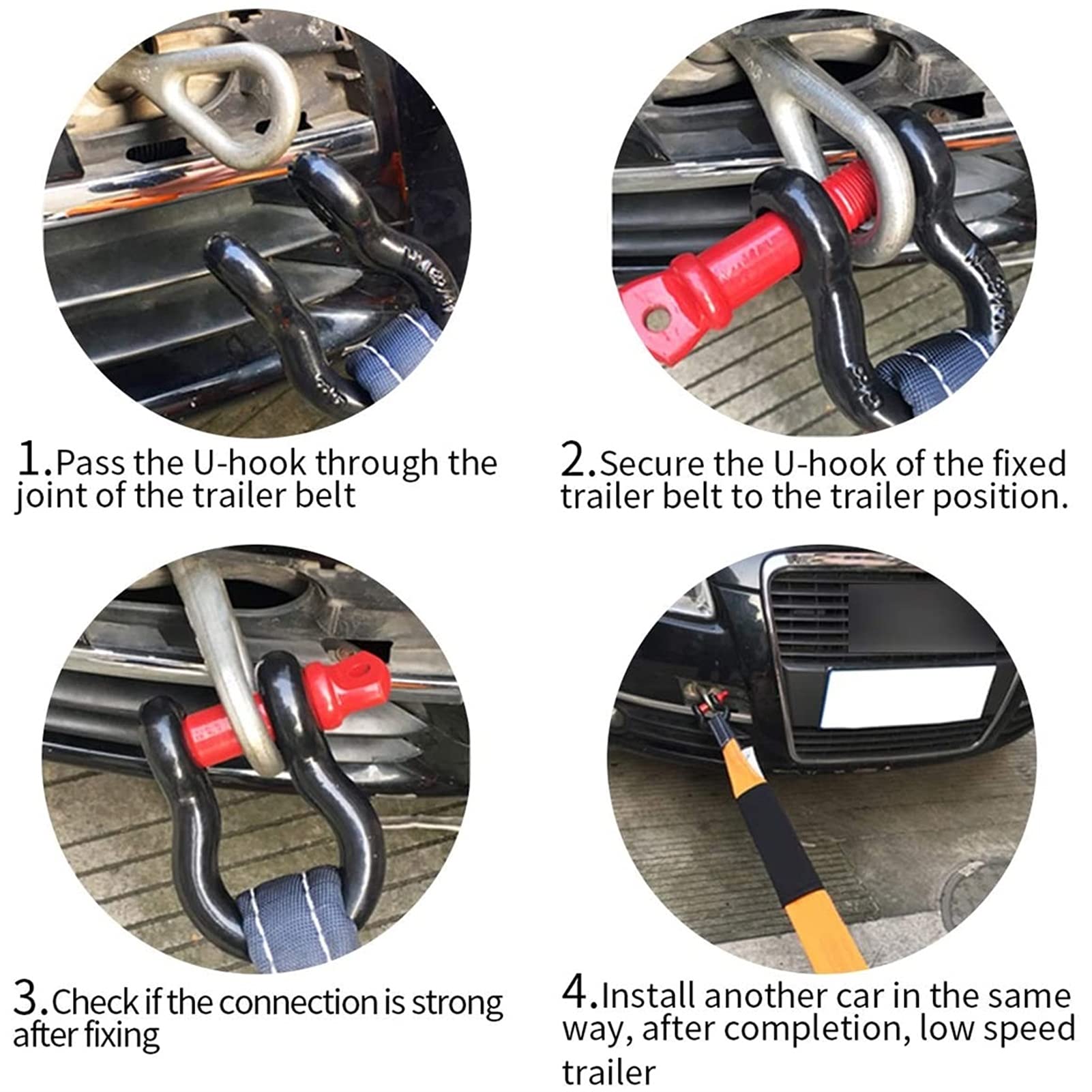 Cinturón De Remolque De 5 M / 5T, Cuerdas De Remolque Para Automóviles, Cuerda De Remolque De Servicio Pesado 4x4, Con 2 Ganchos De Seguridad Y Bolsa De Almacenamiento, Para Averías De Automóviles