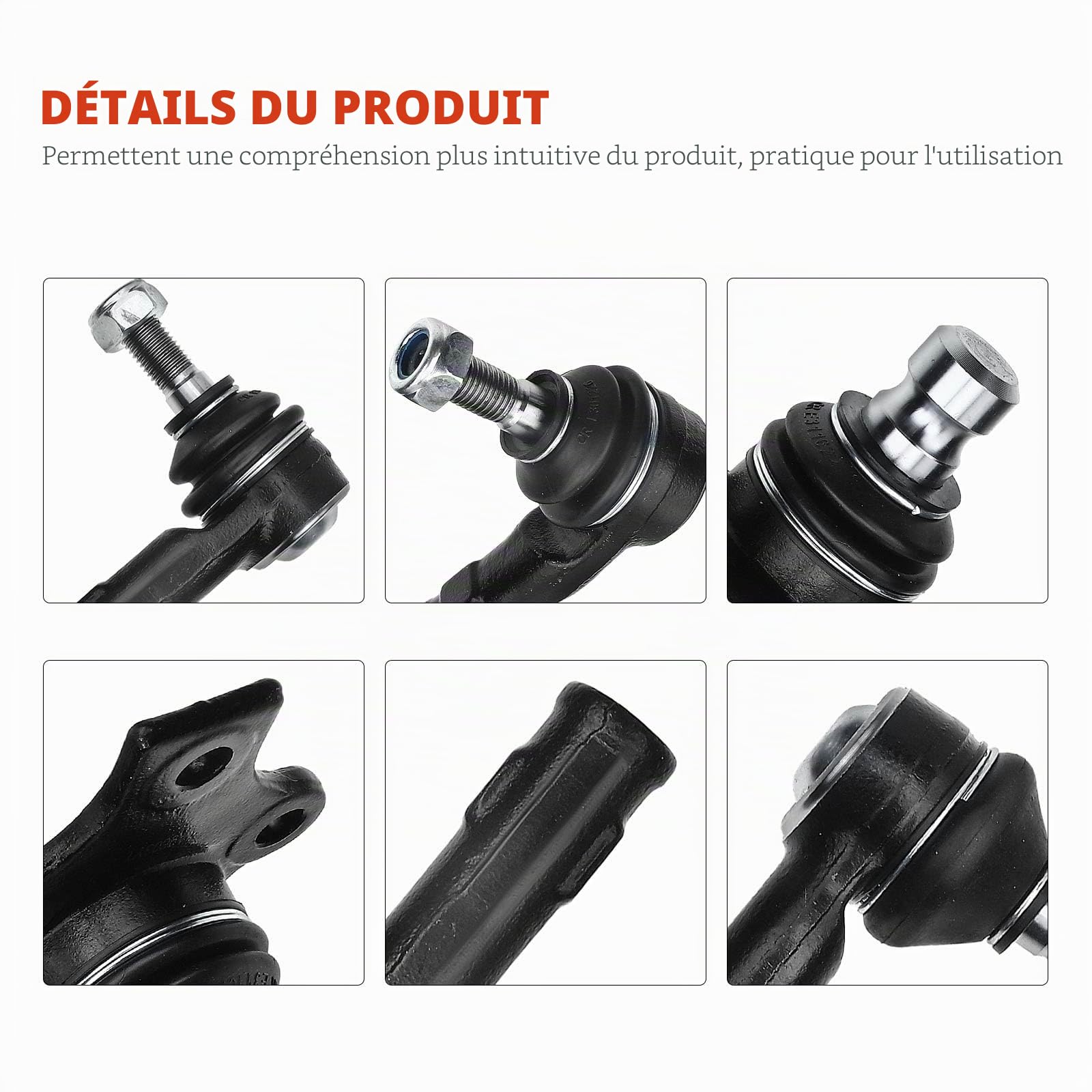 Frankberg 2x Rotule de Direction + 2x Rotule de Suspension Essieu Avant | Compatible avec Golf III Variant 1H5 Golf III 1H1 Ibiza II 6K1 Cordoba 6K1 6K2 Cordoba Remplacer# 357407365, 357407365A