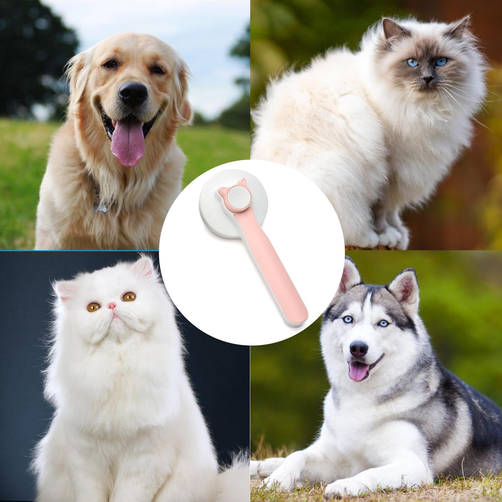 Katzenhaarbürste,Katzenhaarbürste,Selbstreinigende Bürste mit | Entriegelungsknopf | Fellpflegebürste für Katzen und Hunde, Katzenbürsten zum Entfernen von Unterwolle