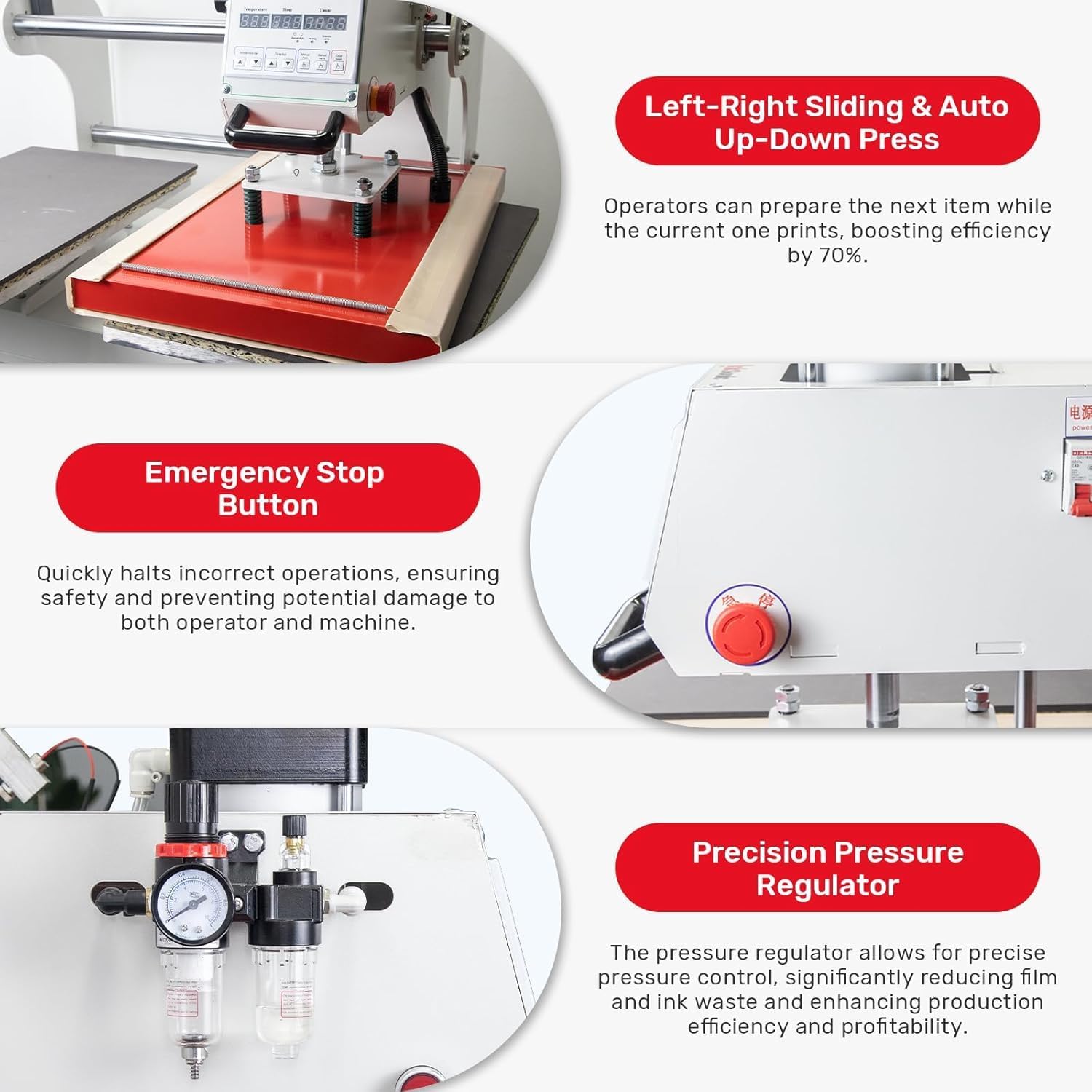 16x24 Inch Large Auto Pneumatic Dual Heat Press Machine, Sliding Side Commercial 40x60cm Heat Press, for DTF & Sublimation Transfer T-Shirt with Laser Positioning & Movable Stand