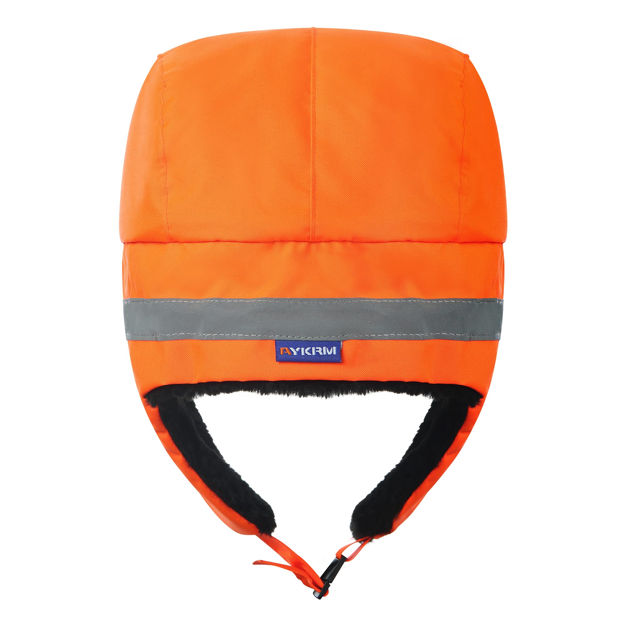 AYKRM Hommes Chapka Haute visibilité d'hiver Aviateur en Faux Cuir Fausse Fourrure Trapper Femmes Earflap Chasse Casquette Adulte Unisex Orange Jaune