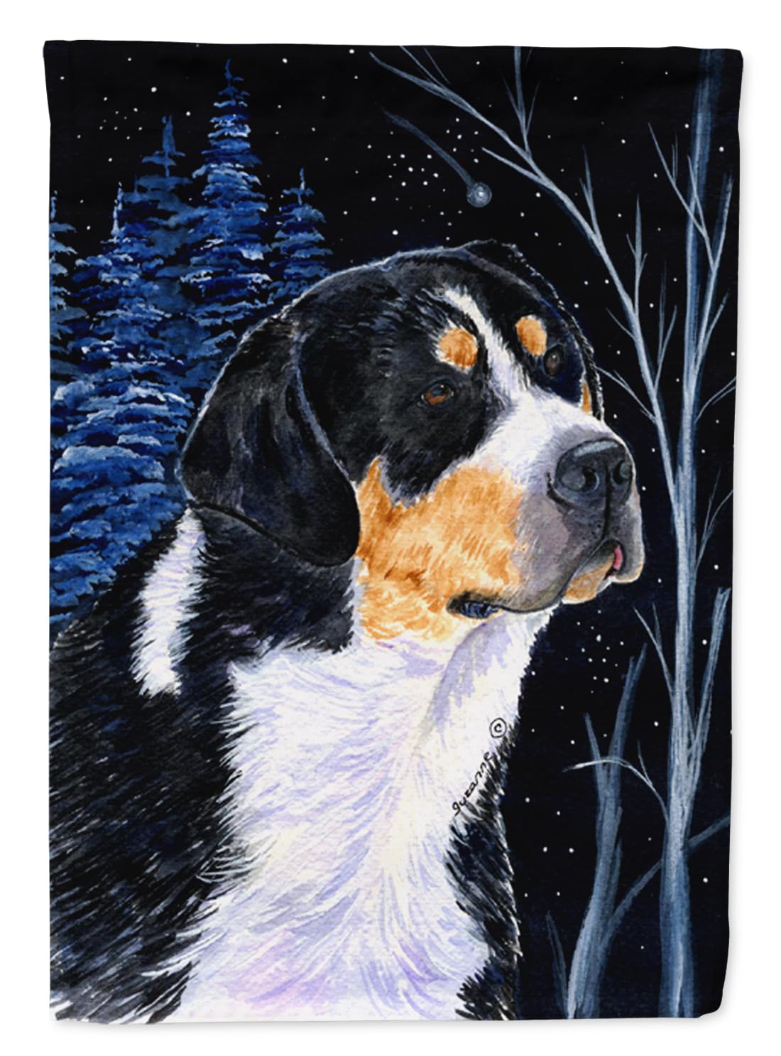 Bernese Mountain Dog Flag Garden Size en tissu haut de gamme