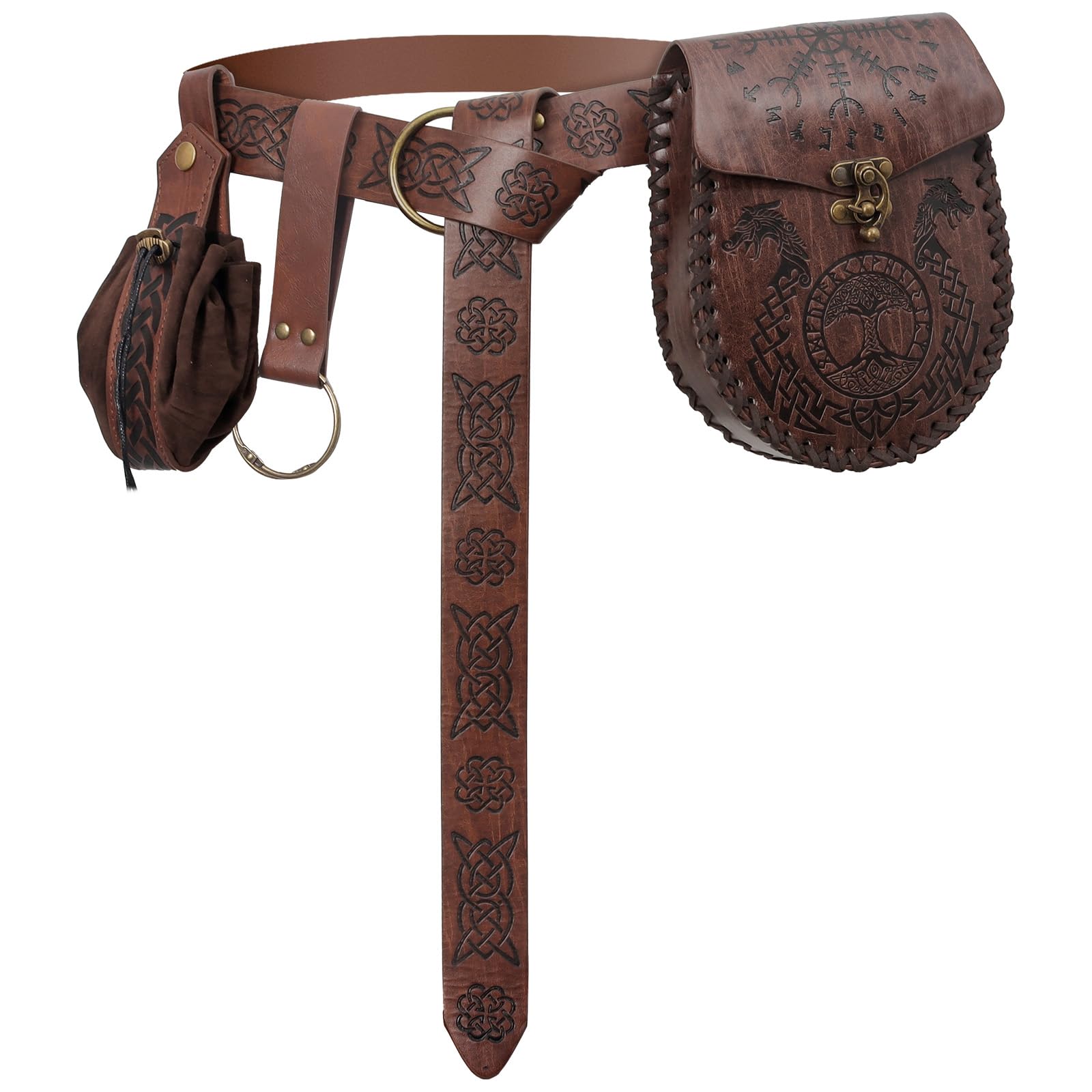 Sac banane viking marron pour ranger vos objets en cosplay pirate médiéval sans sac moderne