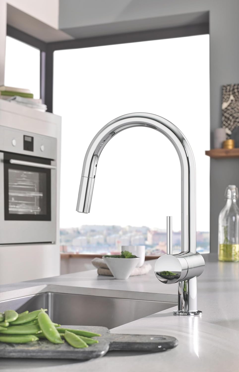 GROHE Minta faucet in a modern kitchen setting