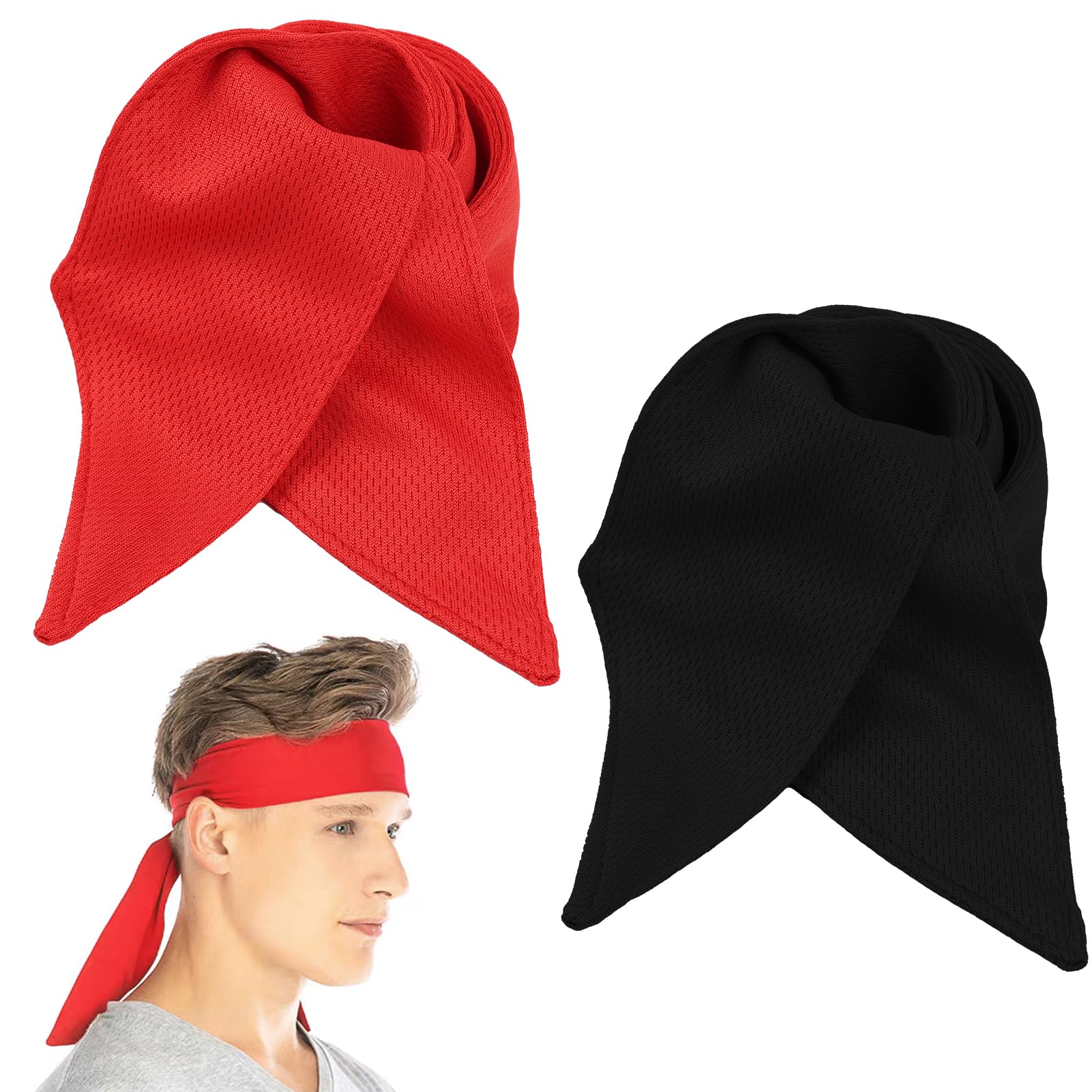 EceoThsy Diadema Deportiva Hombre, 2 Piezas Cinta para Pelo Antideslizante, Absorbente De Sudor, Ideal para Ciclismo, Yoga, Running Y Otras Actividades Deportivas, Diadema Deportiva Hombre, Cinta Frente Sudor