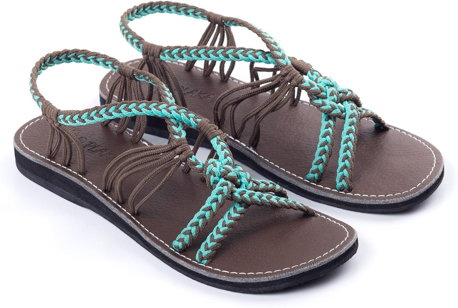 Plaka Flat Sandals for Women Peacock