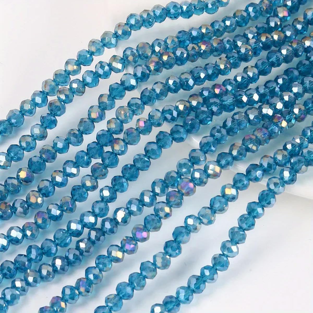 100 Perline Distanziali In Vetro Colorato AB – 8 Mm Sfaccettate – Per Bracciali E Collane Fai Da Te