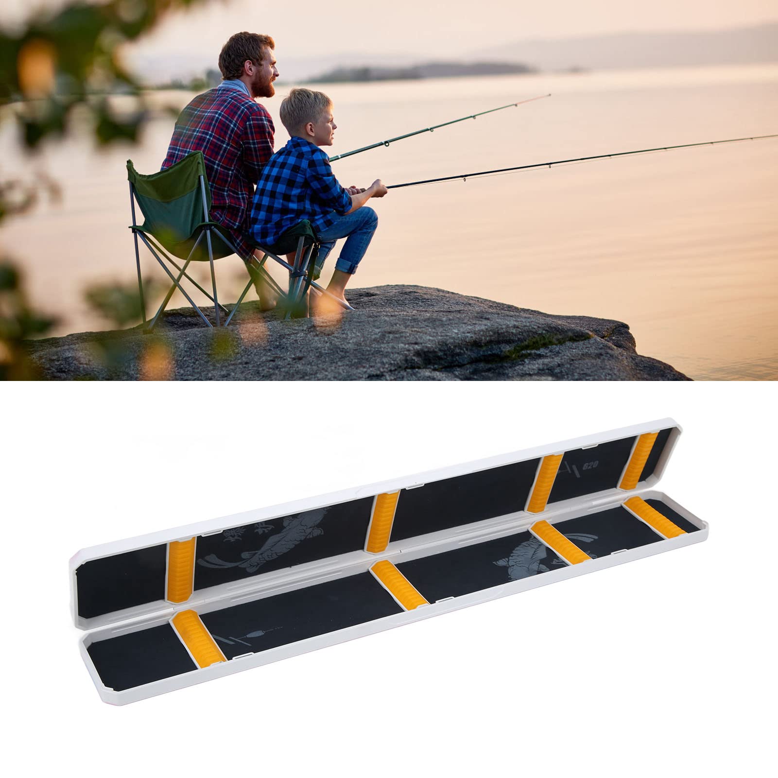 Pływaki wędkarskie Box ABS silikonowy wielofunkcyjny futerał do przechowywania organizator o dużej pojemności na akcesoria wędkarskie sprzęt outdoorowy 62x10x3cm