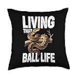 Funny Ball Python Lover Balls Reptile Keeper Snake Owners Throw Pillow