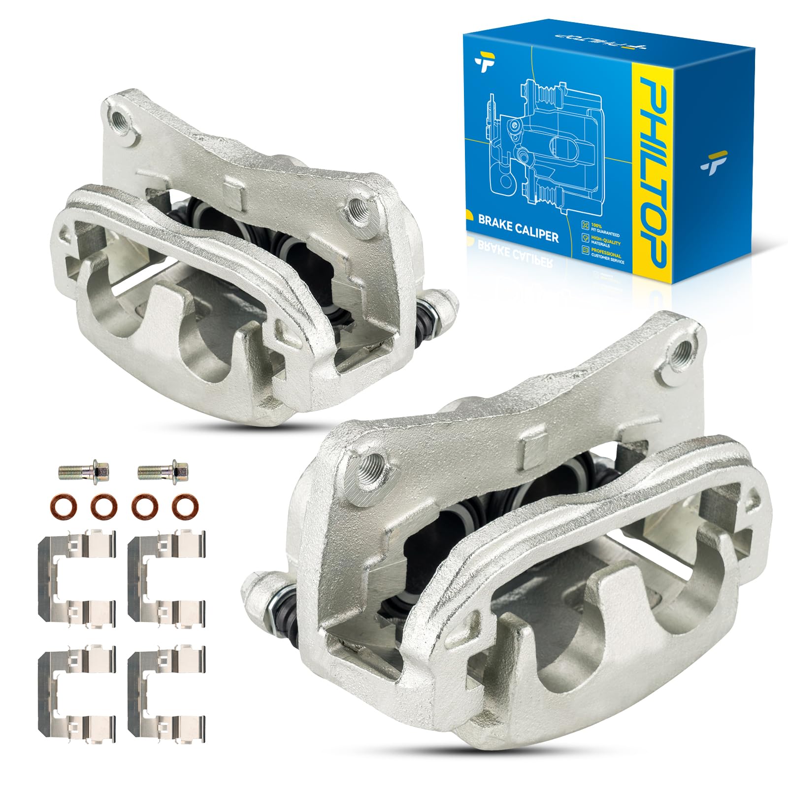PHILTOP 19-B2683B 19-B2682B Front Disc Brake Caliper Assembly for Subaru Saab 9-2X 2005-2006, XV Crosstrek 2013-2015, Outback/Legacy 2002-2014, Impreza 2008-2014 2003-2005, Front Driver Passenger