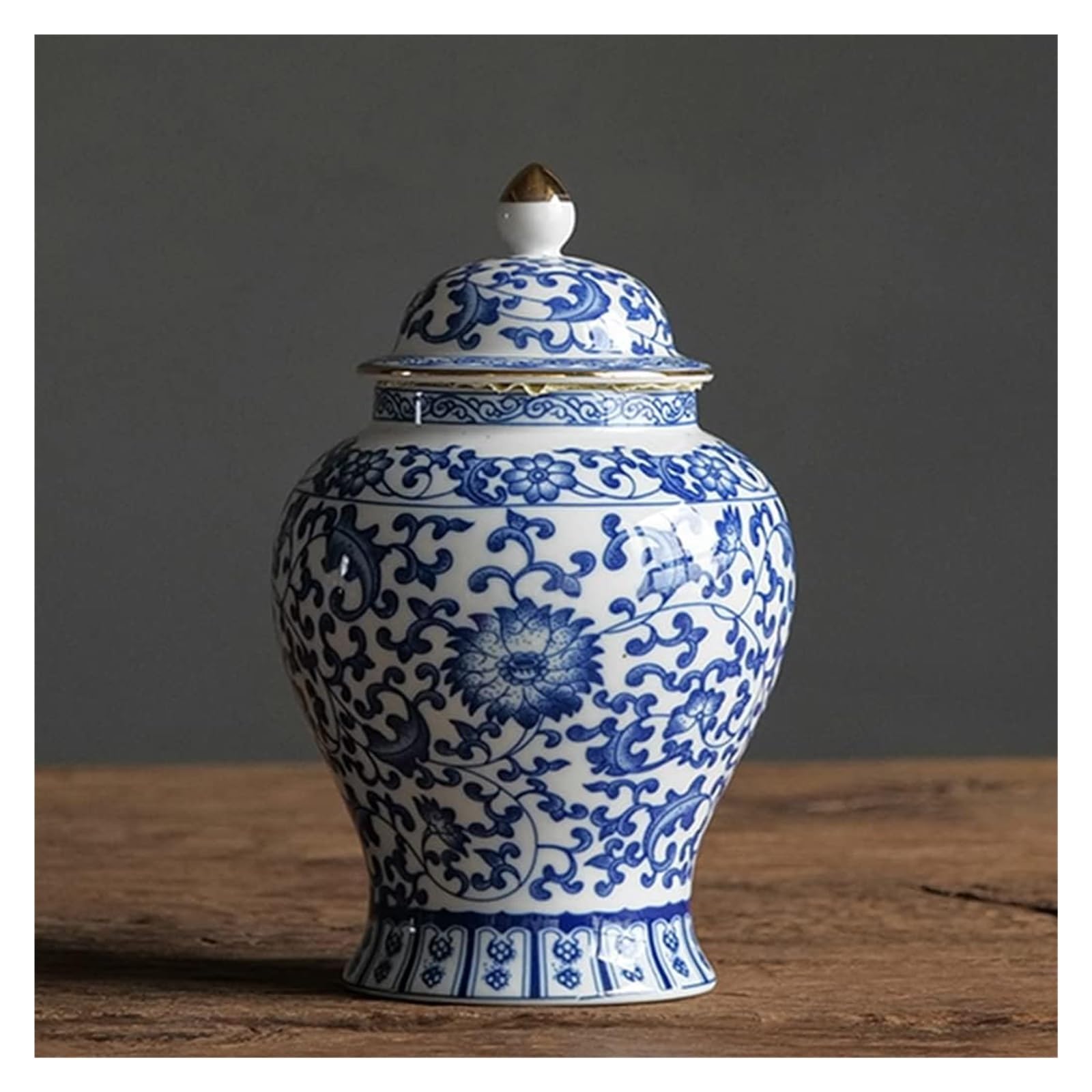 Słoiki z herbatą Ceramiczny słoik na imbir Niebiesko-biały pojemnik na herbatę z pokrywką do wystroju domu, słoik Tradycyjne chińskie emaliowane porcelanowe pojemniki na słoiki do przechowywania C