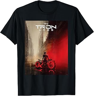 Disney Tron: Ares Lightcycle City Official Movie Poster Art Camiseta