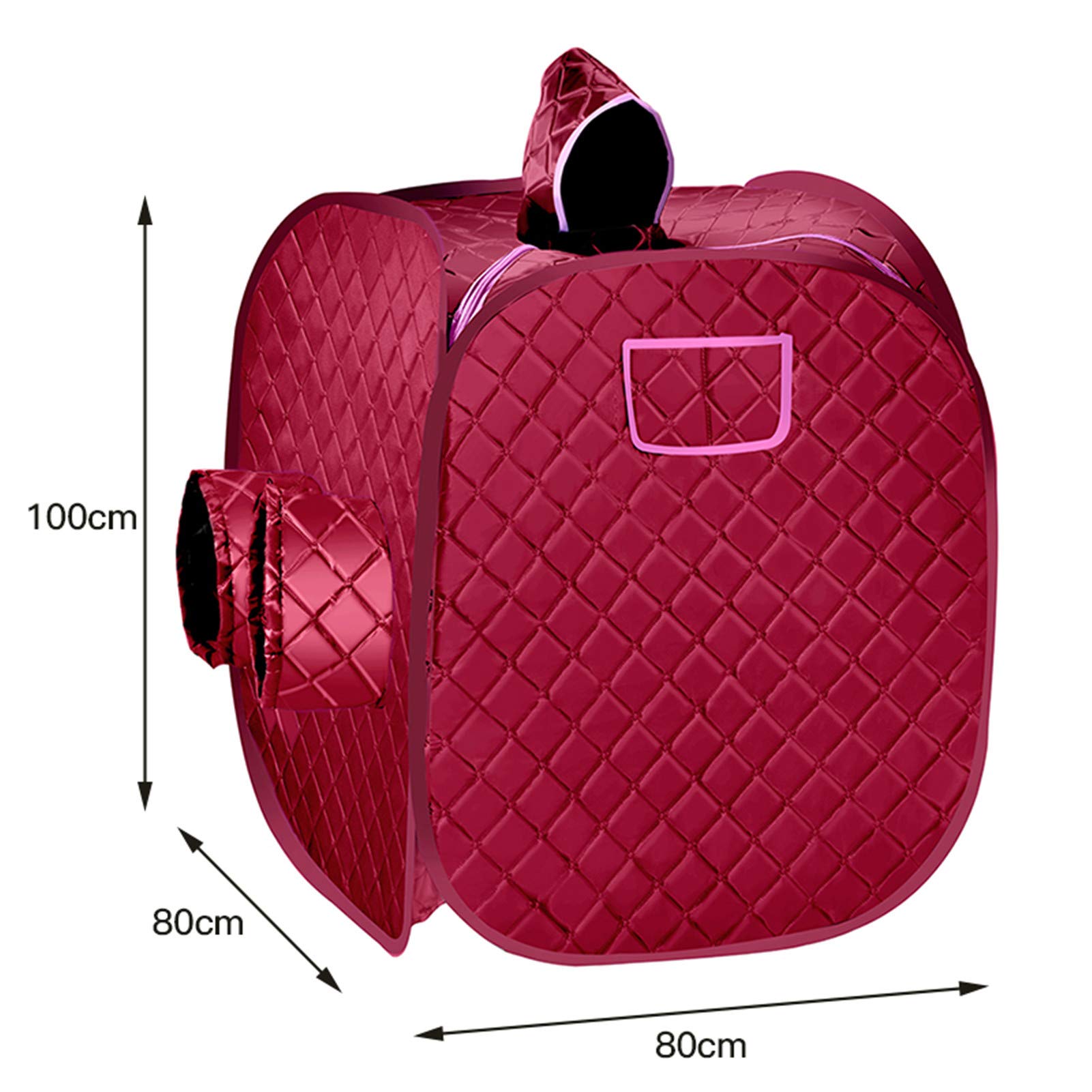 Sauna Box - Sauna plegable portátil de vapor para balneario personal desintoxicar perder peso 100 x 80 x 80 cm (doble persona, rojo)