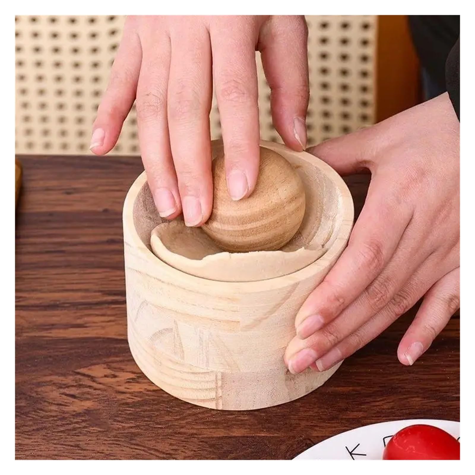 Strumento for pressare gnocchi di legno Strumento for pressare gnocchi di legno Stampo e sfera Pressa manuale for pasta for pelle Arrotolare a mano Avvolgitore rapido