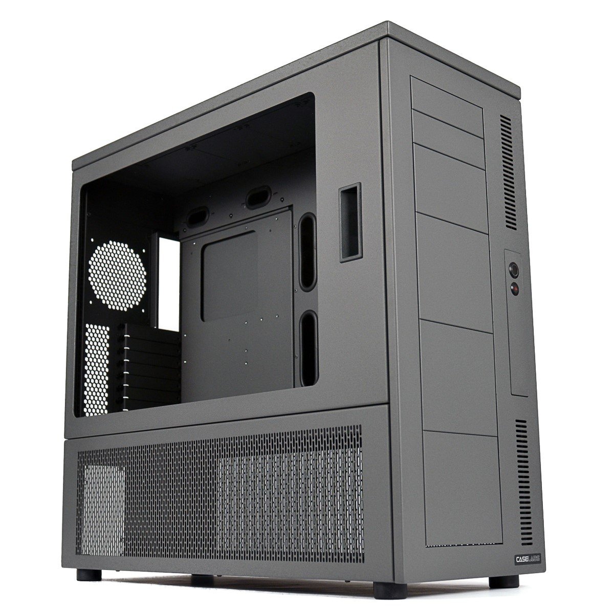 CaseLabs MAGNUM SMA8 Case (Quick Ship Model) with Solid Bay Covers Flex-Bay Configuration and without Pre-Installed Radiator Mount, Gunmetal