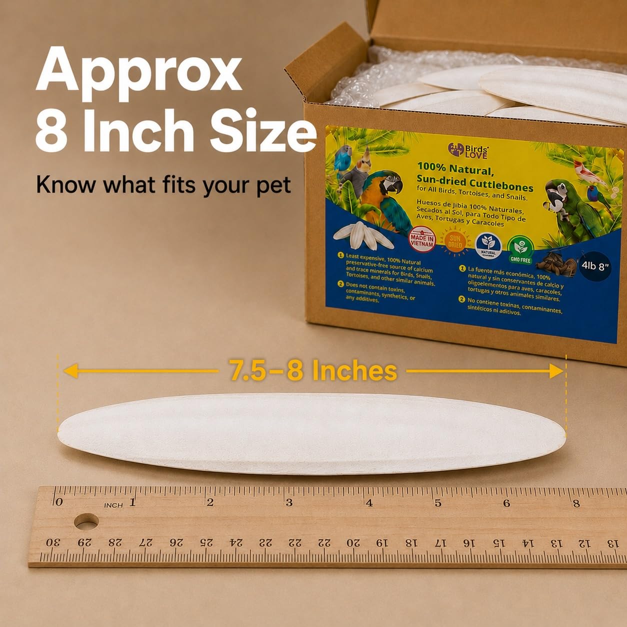 Birds LOVE 19,1 cm - 20,3 cm Großpackung für Nymphensittiche, Wellensittiche, Finken, Kanarienvögel, kleine Sittiche, Mynahs, Tukane, Graupapageien, alle Papageien, 1,8 kg