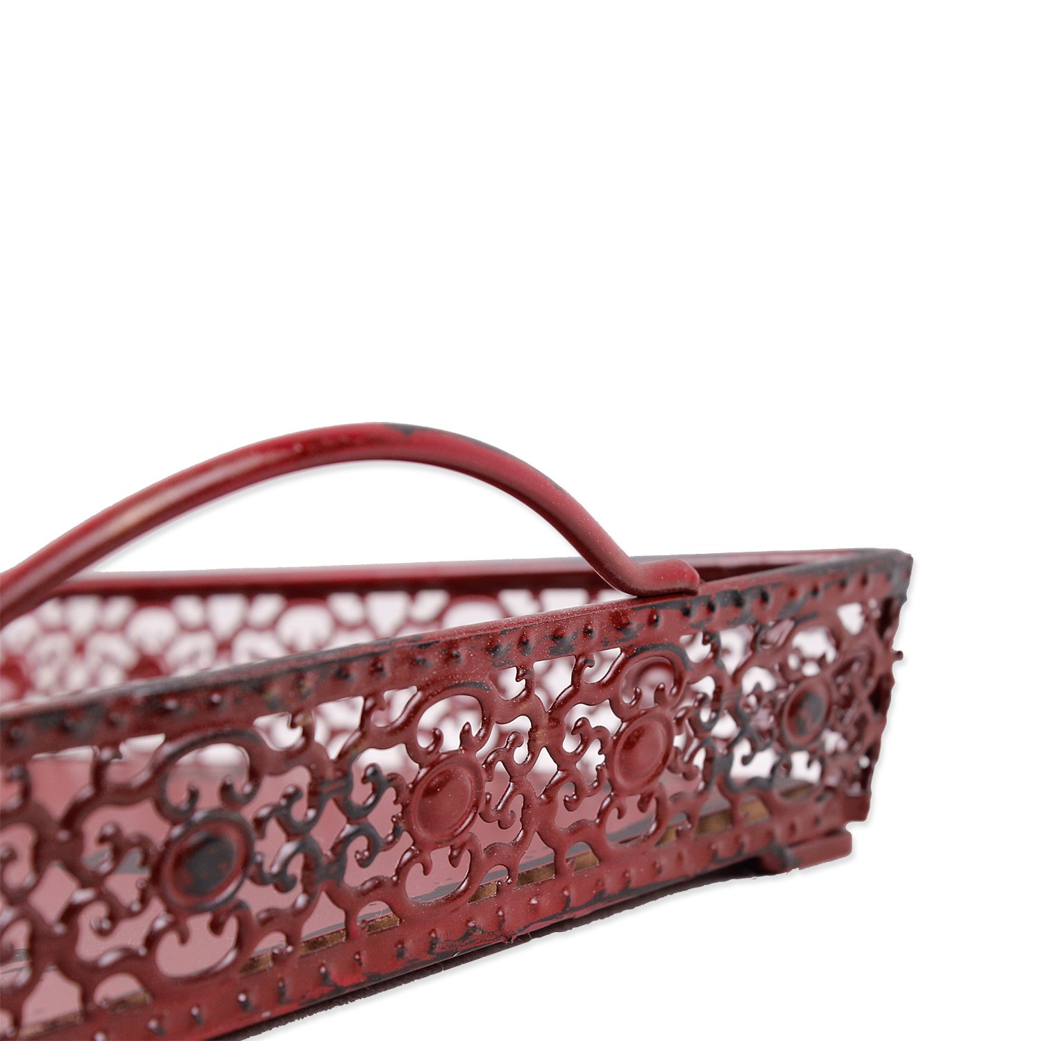 GRAND PLATEAU DE Service En Métal Floral Orné Vintage EUR 126,45