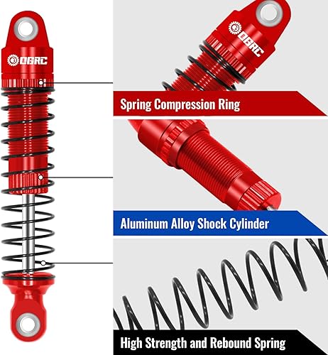 Miniatura 10 de OGRC - Amortiguador roscado de aceite, amortiguador roscado de 2.323 in para TRX4M 118 RC Crawler piezas de actualización (negro)
