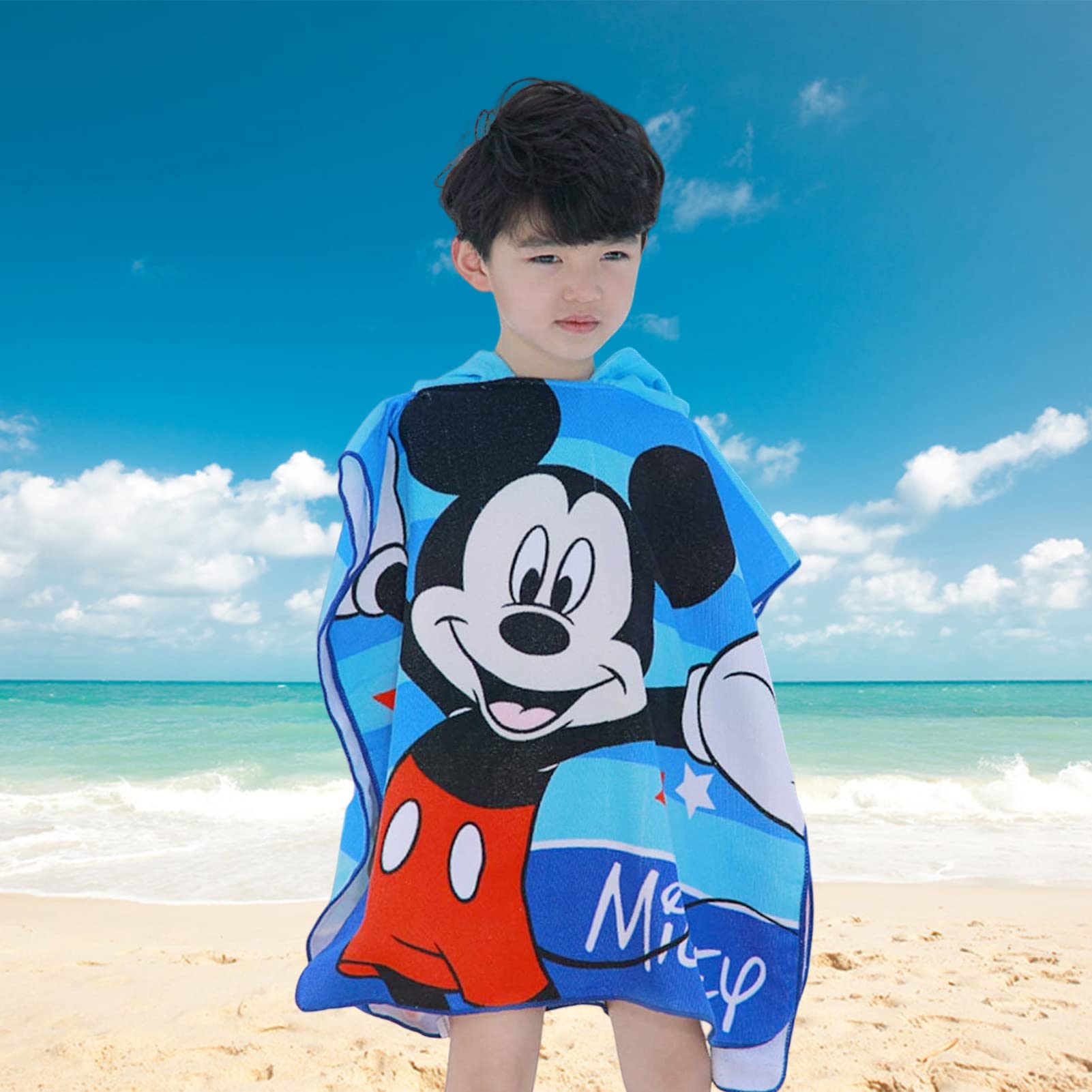 Poncho De Bain JORAKI Licorne - Serviette Microfibre 60x60 Cm - Pour Enfants 2-8 Ans Plage Ou Piscine