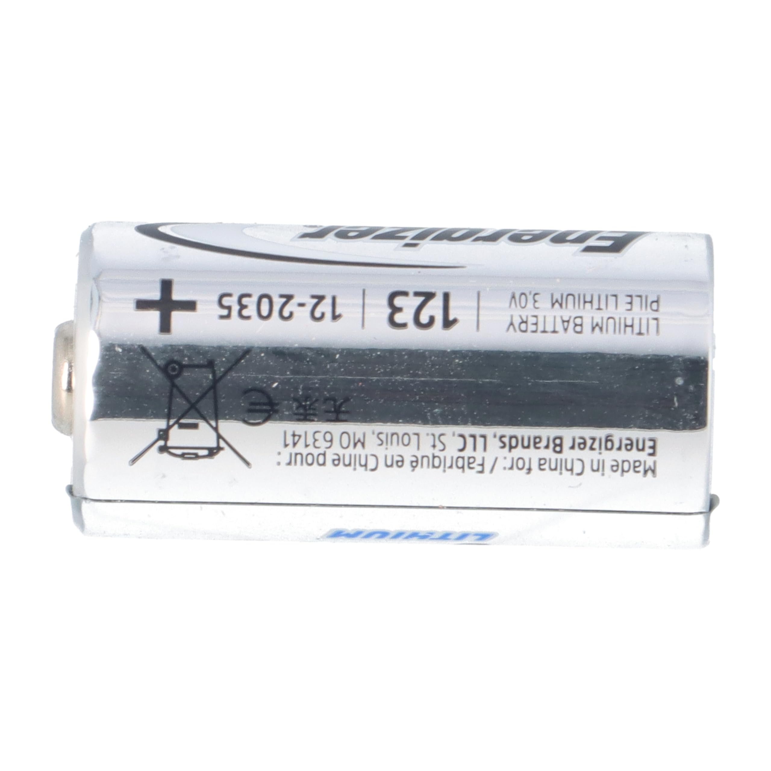 Batteria al litio CR123A 3V EL123AP Set 50 1500mAh Li/MnO2 con PTC ad alta corrente – Batteria monouso per fotocamera, sistema di allarme, torcia – Energizer