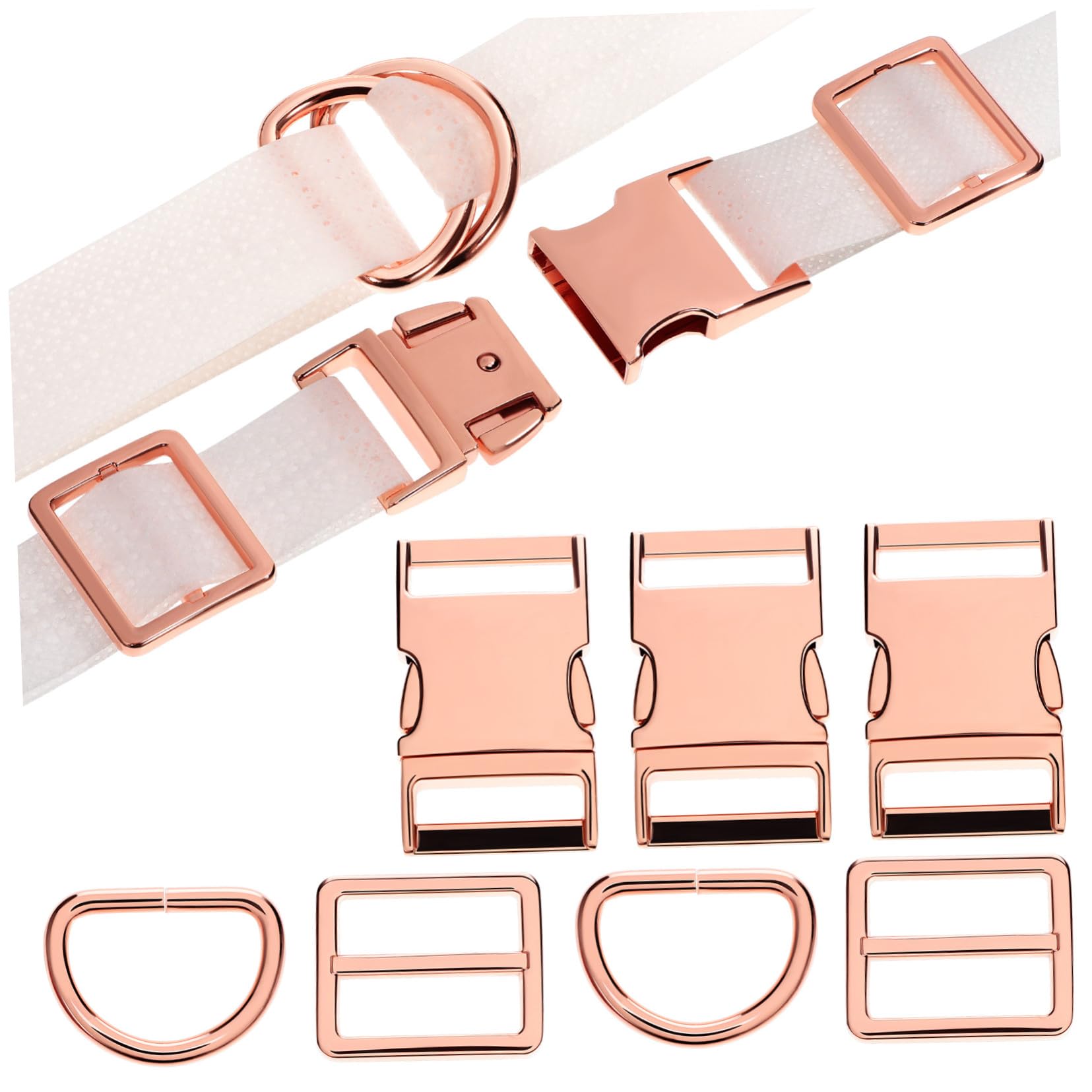 Boucles en alliage métal ORFOFE pour sangles et colliers de chien - Lot de 4