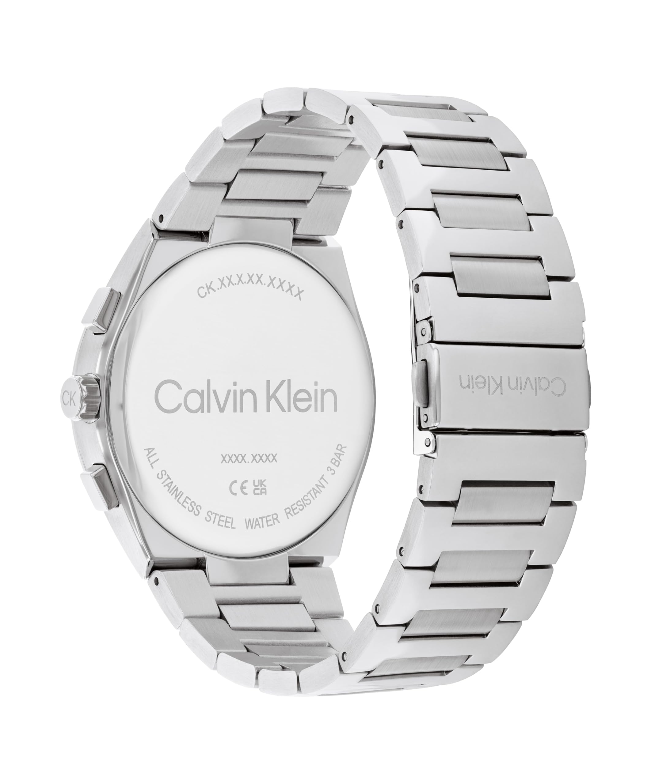 Calvin Klein Orologio Analogico Multifunzionale al Quarzo per Uomo Collezione DISTINGUISH con Bracciale in Acciaio Inossidabile