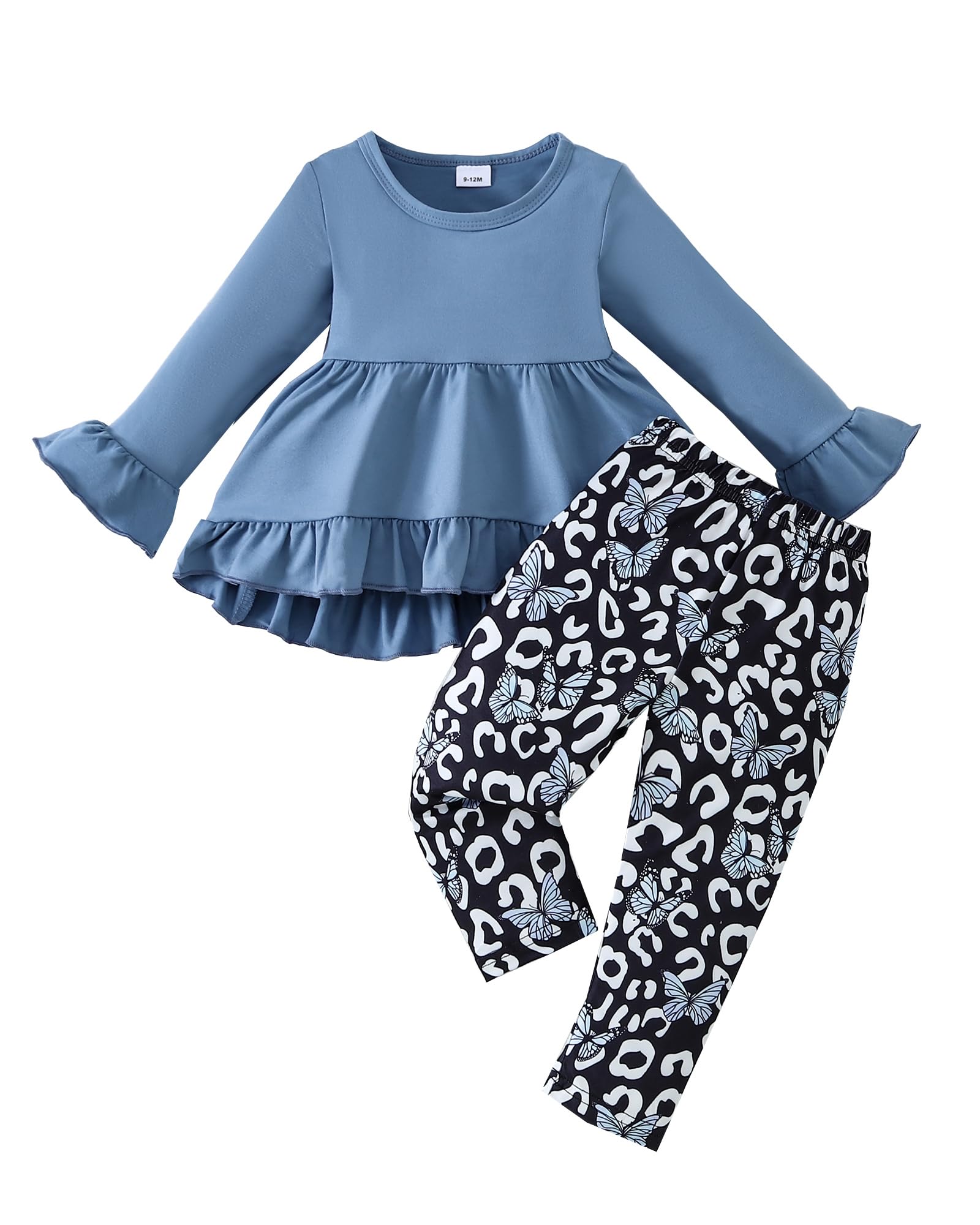 Weebaby Baby Girl Clothes Infant Toddler Girl Clothing Ruffle Shirt High Low Top Floral Allover Pant Little Girls Clothes