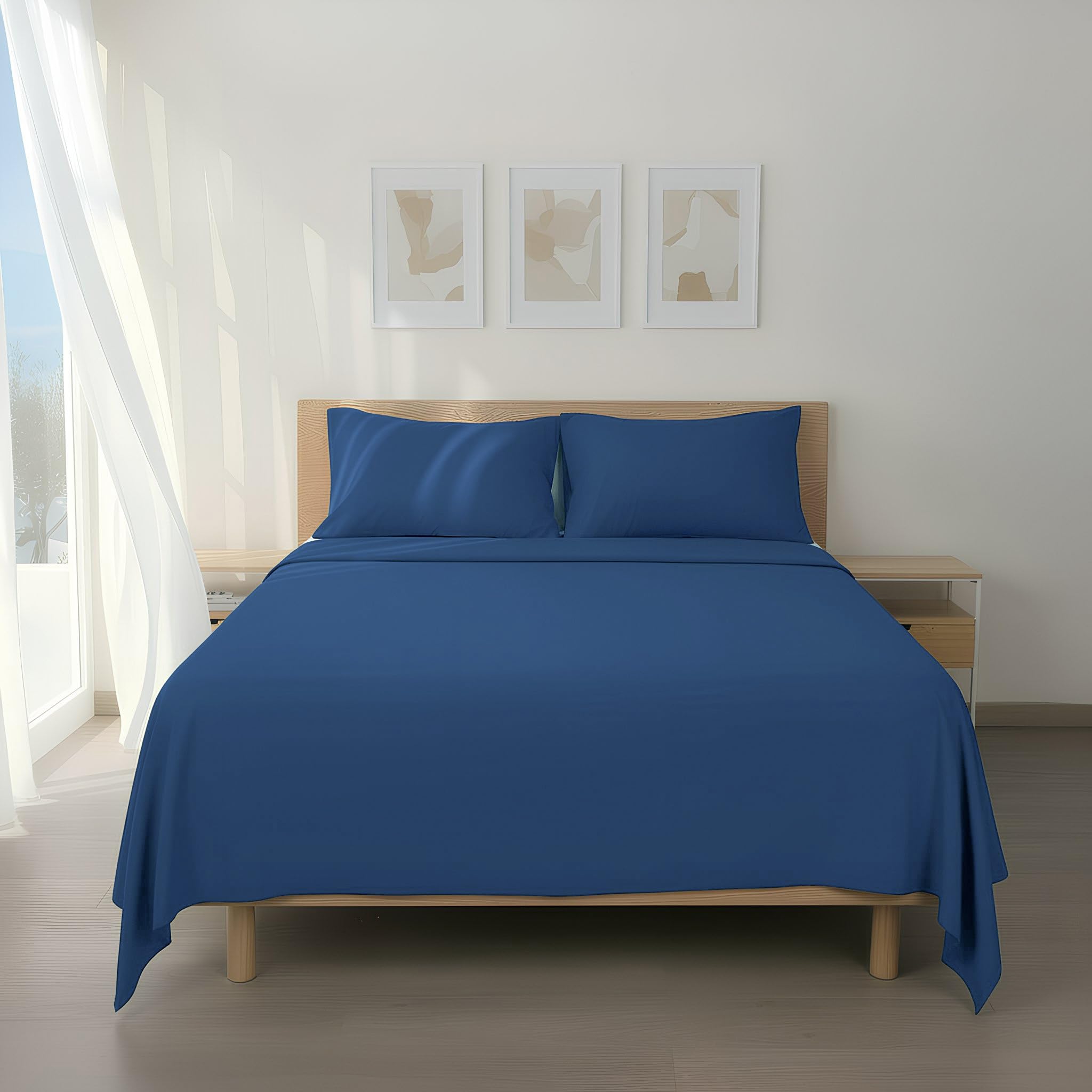 H HANSEL HOME Juego de Sábanas de Microfibra Cepillada, Sábana Bajera Ajustable Altura 30 cm, Encimera y Fundas de Almohada, para Cama 105cm, 3 Piezas 105x190/200cm - Gris Claro — view 12