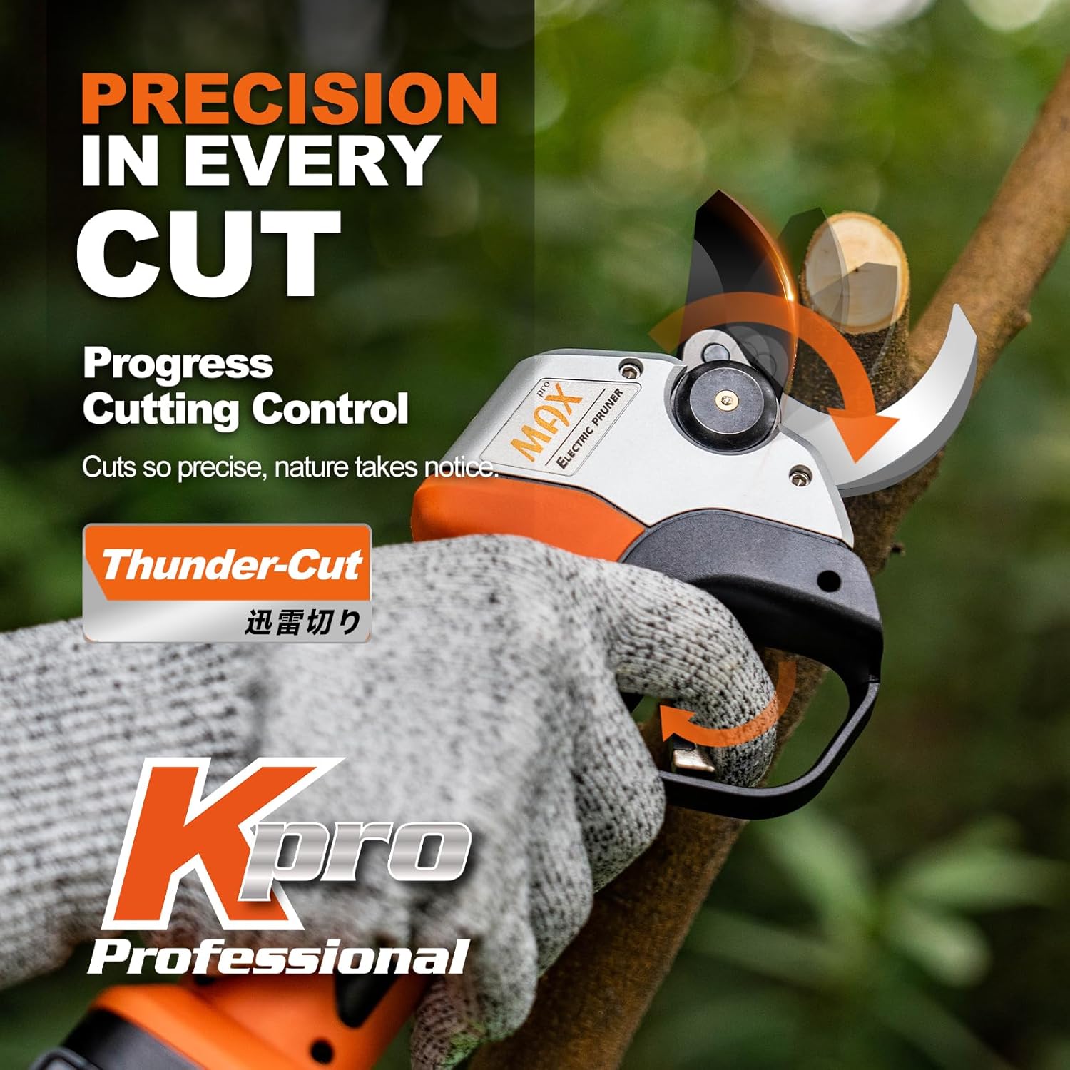 Cordless Electric Pruning Shears 35MM, Kebtek Professional Battery Pruners for Tree Trimming 18V Brushless Motor 2Pack 2AH Rechargeable Battery-LCD Display Screen (KTE-35)