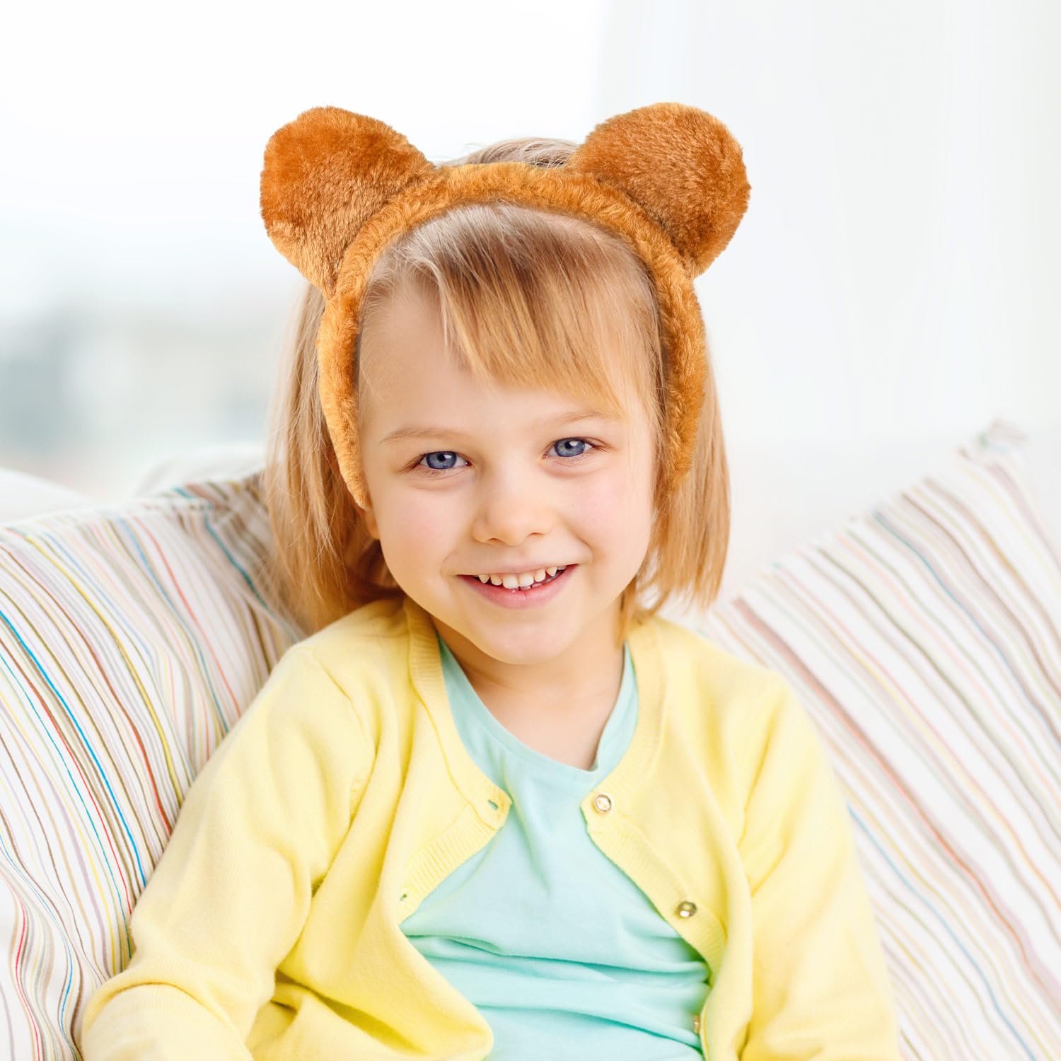 Bohue Teddy Bear Ears Hair Band Halloween Hair Band Cute Plush Bear Ear Hair Hoop Costume Accessories Animal Headwear for Makeup Decoration (4) - Image 4