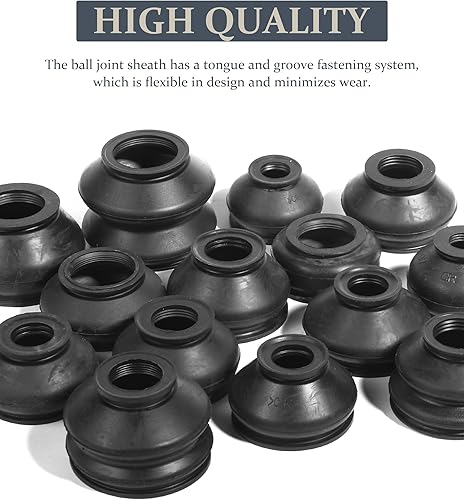 Miniatura 3 de VARGTR Tie Rod Boot,Tie Rod End Boots,Car Accessories Turn To Rod Arm Ball Joint Head Dust Protection Rubber Cover Track Rod End Set,Car Suspension