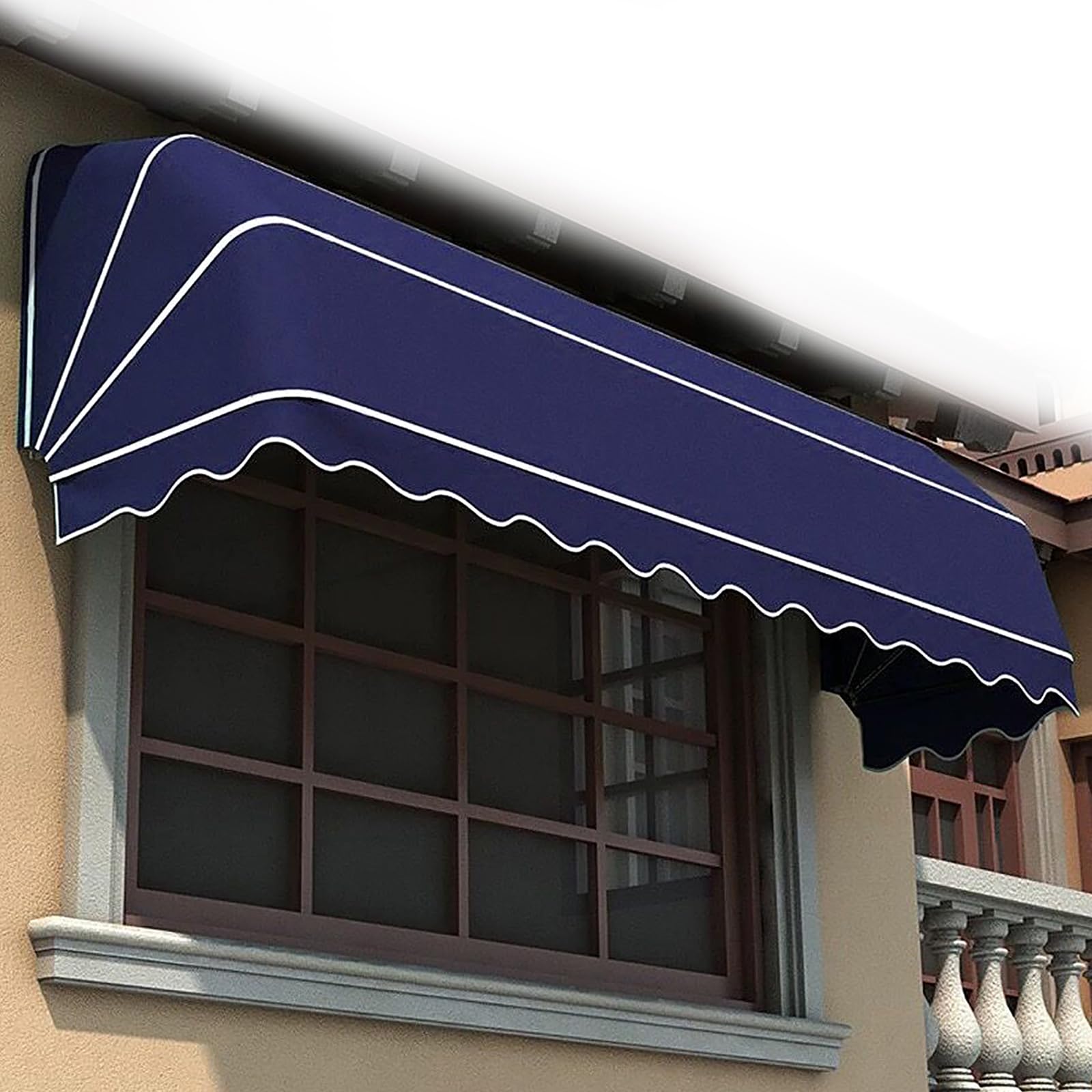Awning Canopies Manual Retractable Awning, Curved Roofing Rain Shelter Window door Awnings Uv-resistant And Waterproof Fabric Awning, Outdoor Awning For Outside Balcony Garden Porch D 80×60×60cm