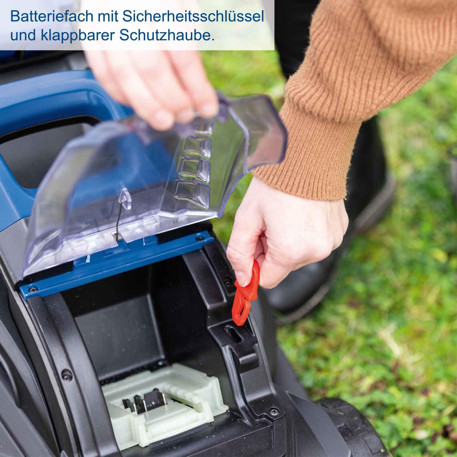 Scheppach Akku Rasenmäher BC-MP320-X | 32cm Schnittbreite | für 250-300m² | 30L Korb | Schnitthöhe 20-60mm mit Kanteneinzug | Brushless | 20V-IXES-Serie | 10 Jahre Garantie | mit 4Ah Akku & Ladegerät